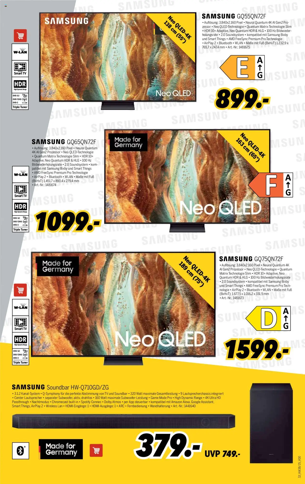 Medimax Prospekt 	 – gültig ab 12.09.2025 | Seite: 3 | Produkte: Samsung, Soundbar, Soundsystem, TV