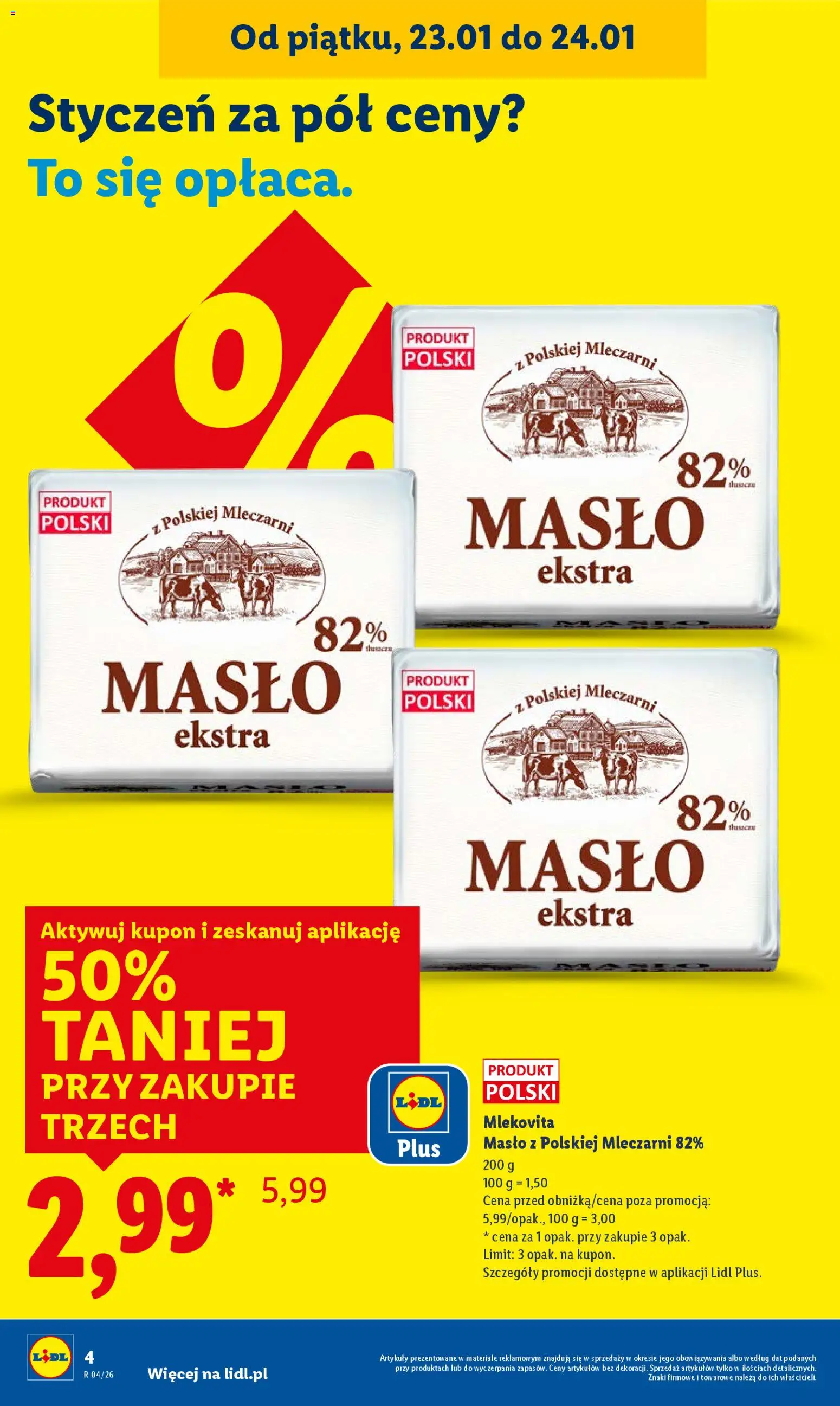 Lidl Gazetka od 22.01.2026 | Strona: 4 | Produkty: Masło
