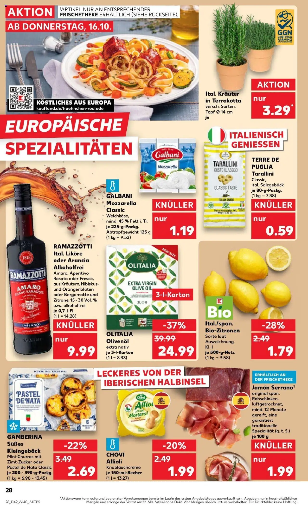 Kaufland prospekt Laupheim	 – gültig ab 19.10.2025 | Seite: 28 | Produkte: Mozzarella, Olivenol, Ramazzotti