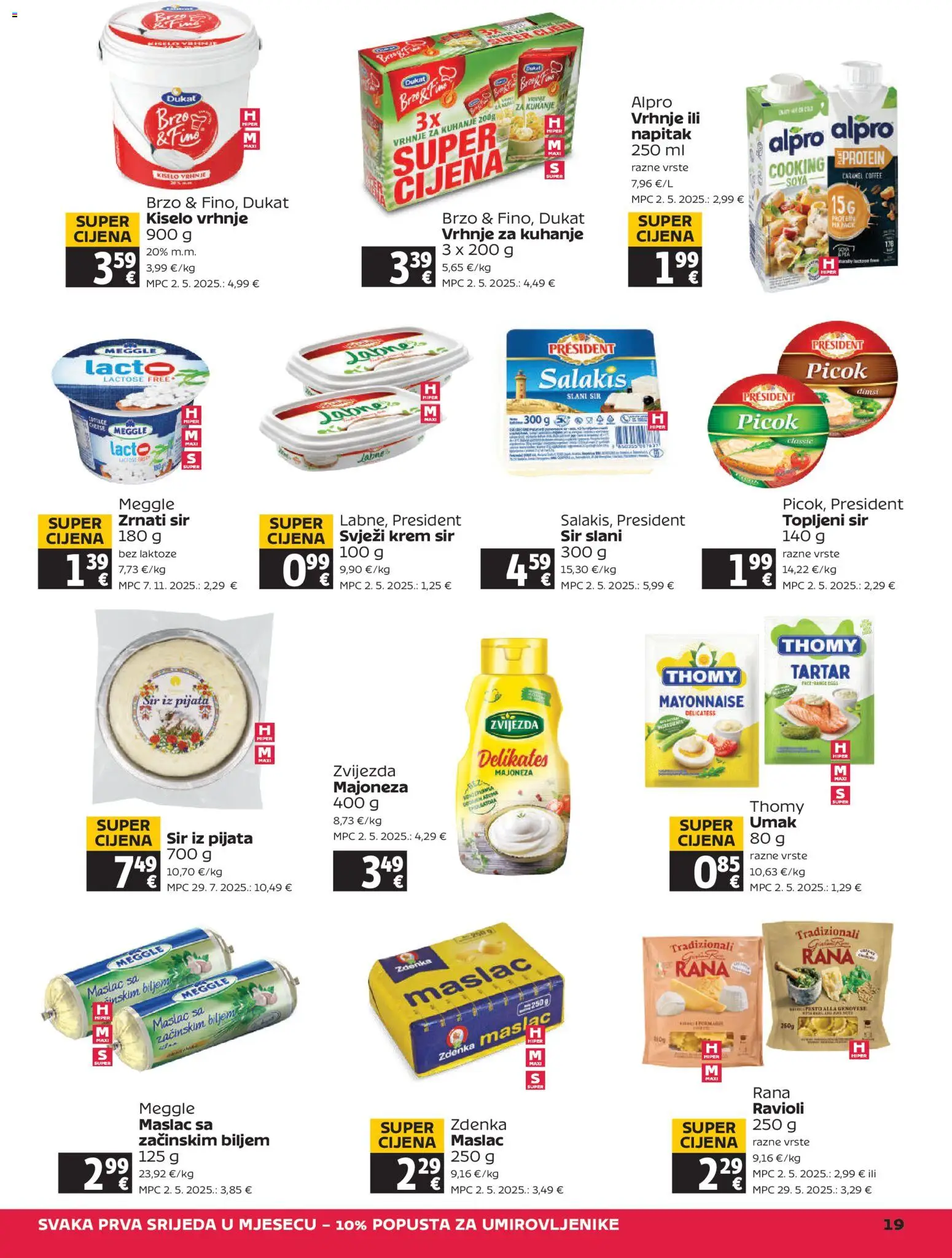 Tommy katalog | vrijedi od 27.11.2025 | Stranica: 19 | Proizvodi: Krem sir, Vrhnje za kuhanje, Maslac, Alpro