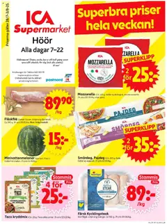 ICA Supermarket - Höör - Förhandsvisning av reklamblad från butik ICA Supermarket aktuell från 28.07.2025
