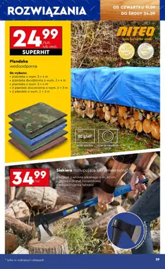 Siekiera rozłupująca lub uniwersalna*, trzonek z włókna szklanego o dł. 60 cm, głowica ze stali narzędziowej, antypoślizgowa rękojeść od 11.09.2025 | Strona: 41 | Produkty: Siekiera rozłupująca, Siekiera
