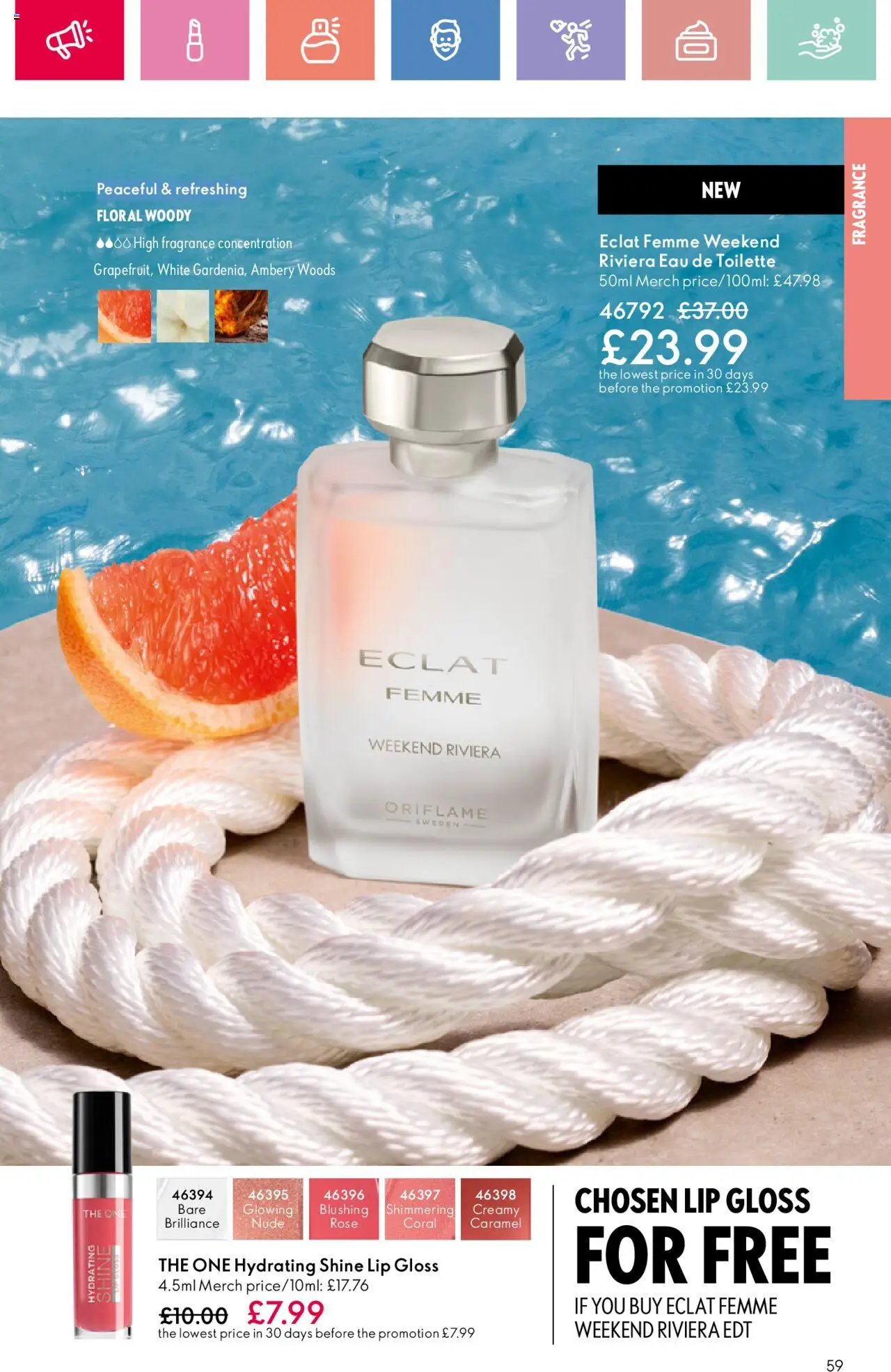  | Page: 59 | Products: Fragrance, Eau de toilette, Lip gloss