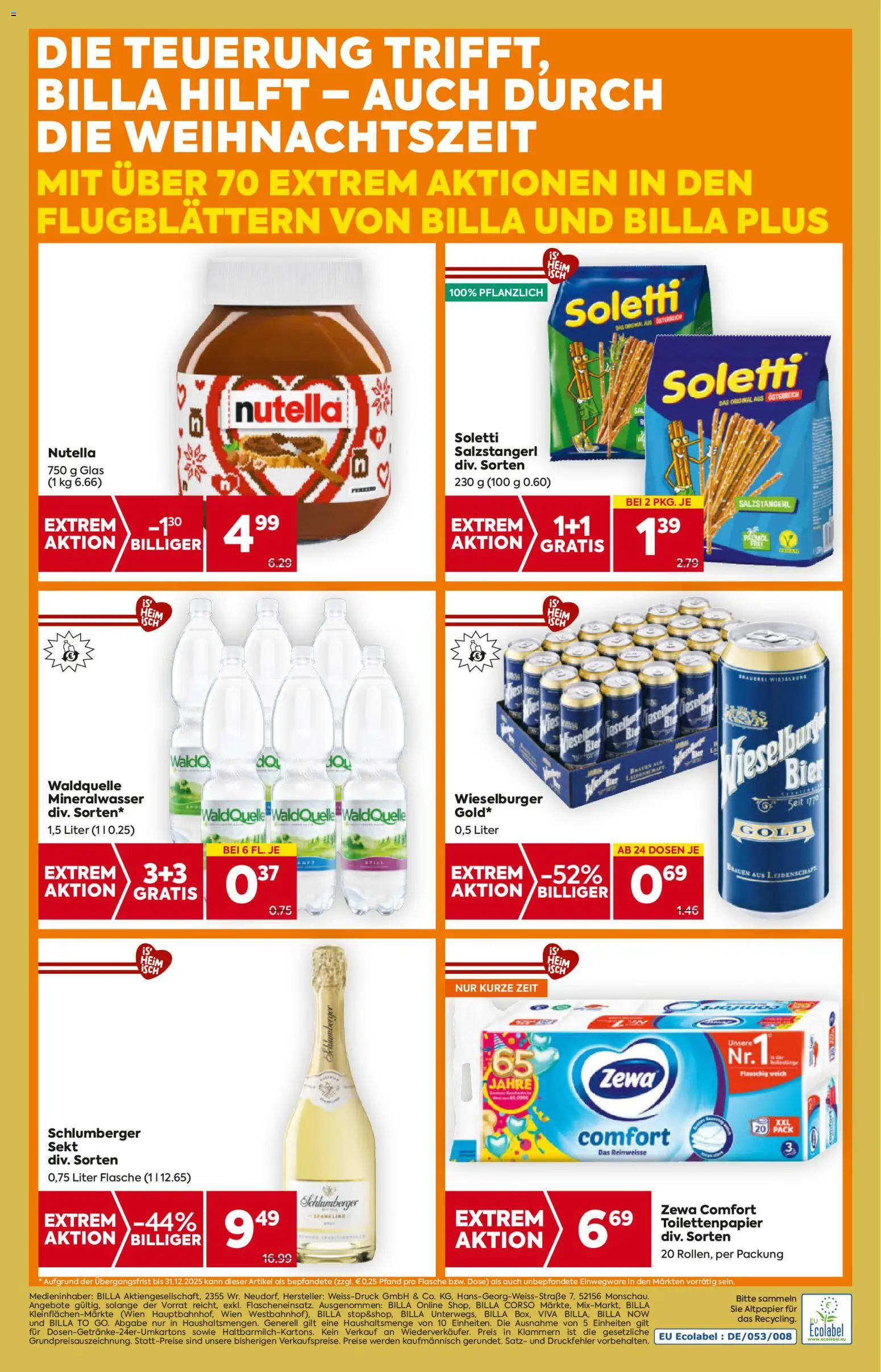 Billa AT akciós ujság - amely érvényes a következő dátumtól: 27.11.2025 | Oldal: 20 | Termékek: Nutella