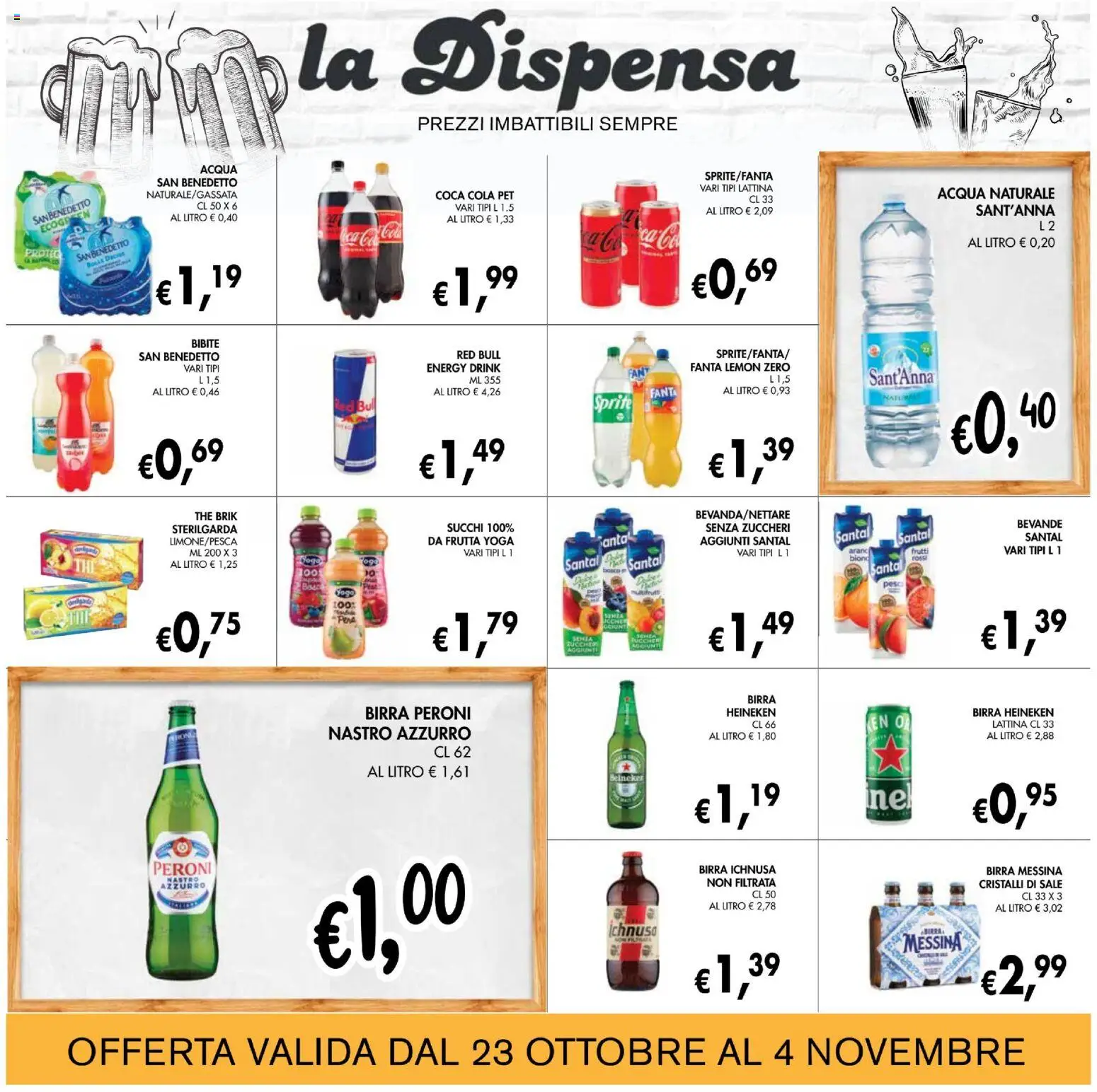 Volantino Coal del 23.10.2025 | Pagina: 20 | Prodotti: Acqua naturale, Red Bull, Heineken, Coca Cola