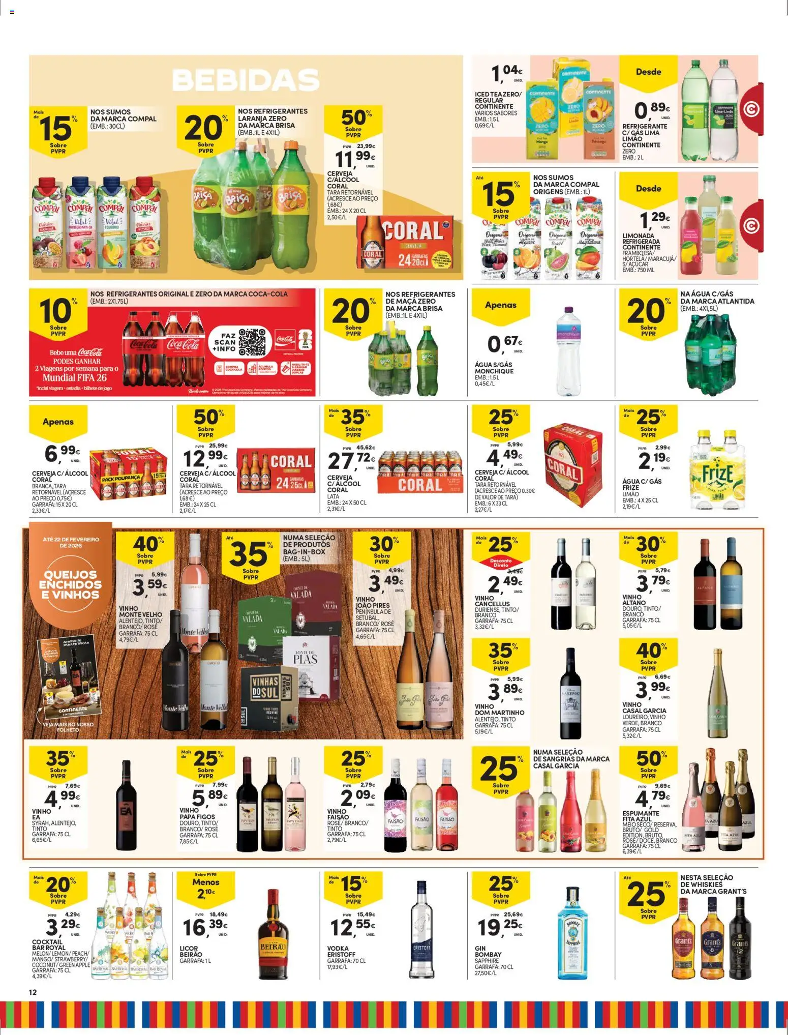 Continente - Madeira │ válido de 17.02.2026 | Página: 12 | Produtos: Agua, Refrigerante, Maça, Vodka