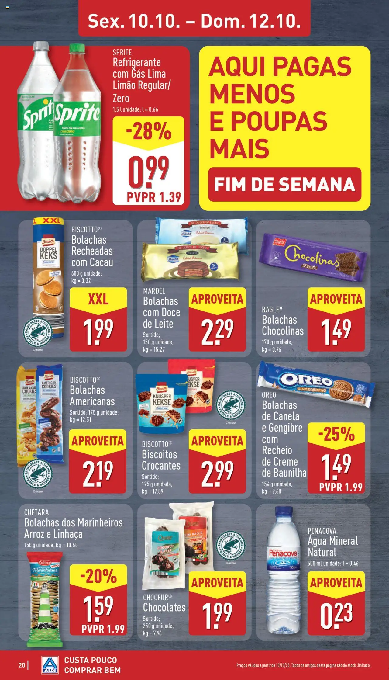 Aldi folheto │ válido de 06.10.2025 | Página: 20 | Produtos: Bolachas, Canela, Arroz, Creme