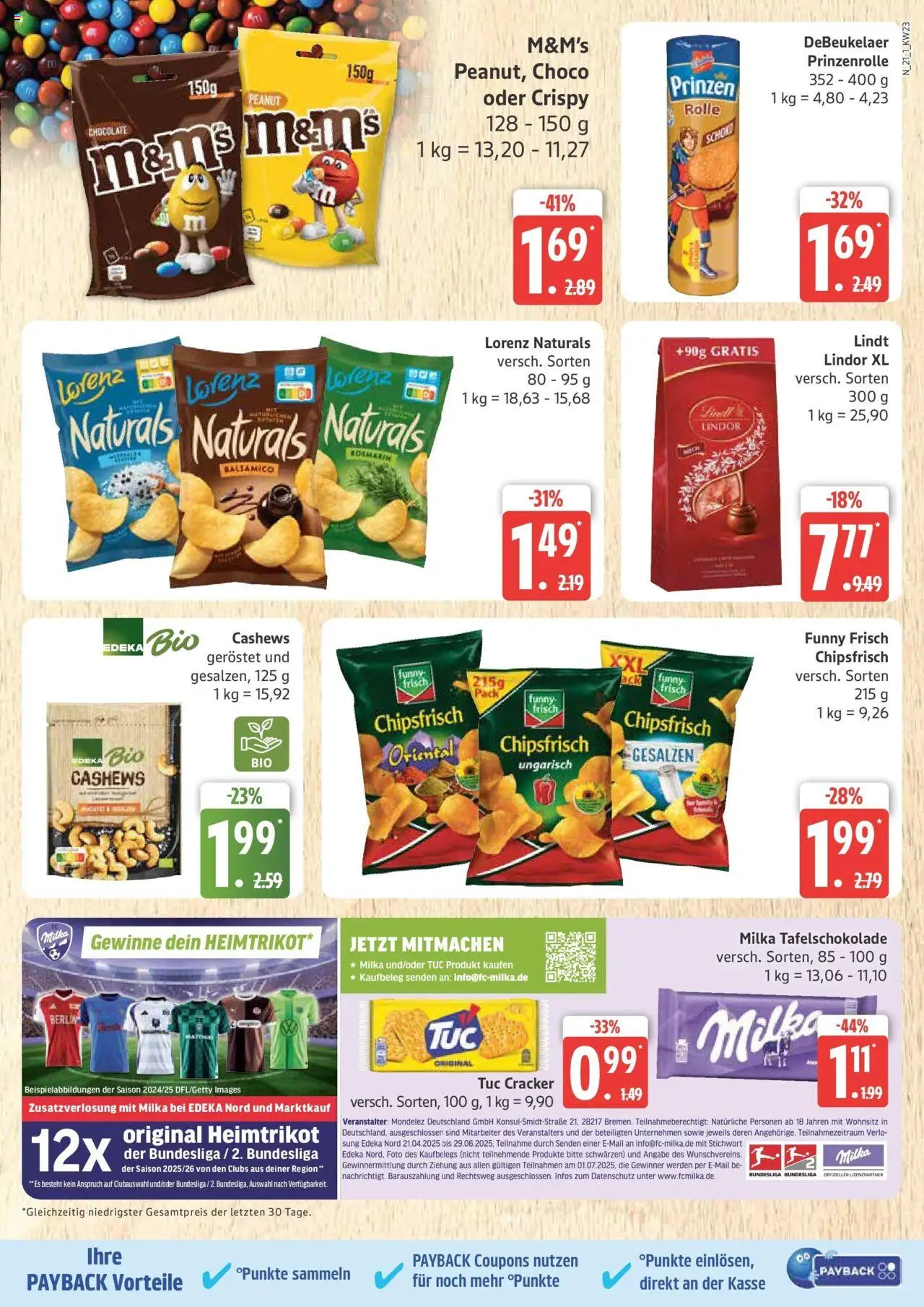 Marktkauf - Marktkauf: Wochenangebote - gültig ab dem 01.06.2025 | Seite: 21 | Produkte: Funny frisch, M&M's, Milka, Chips
