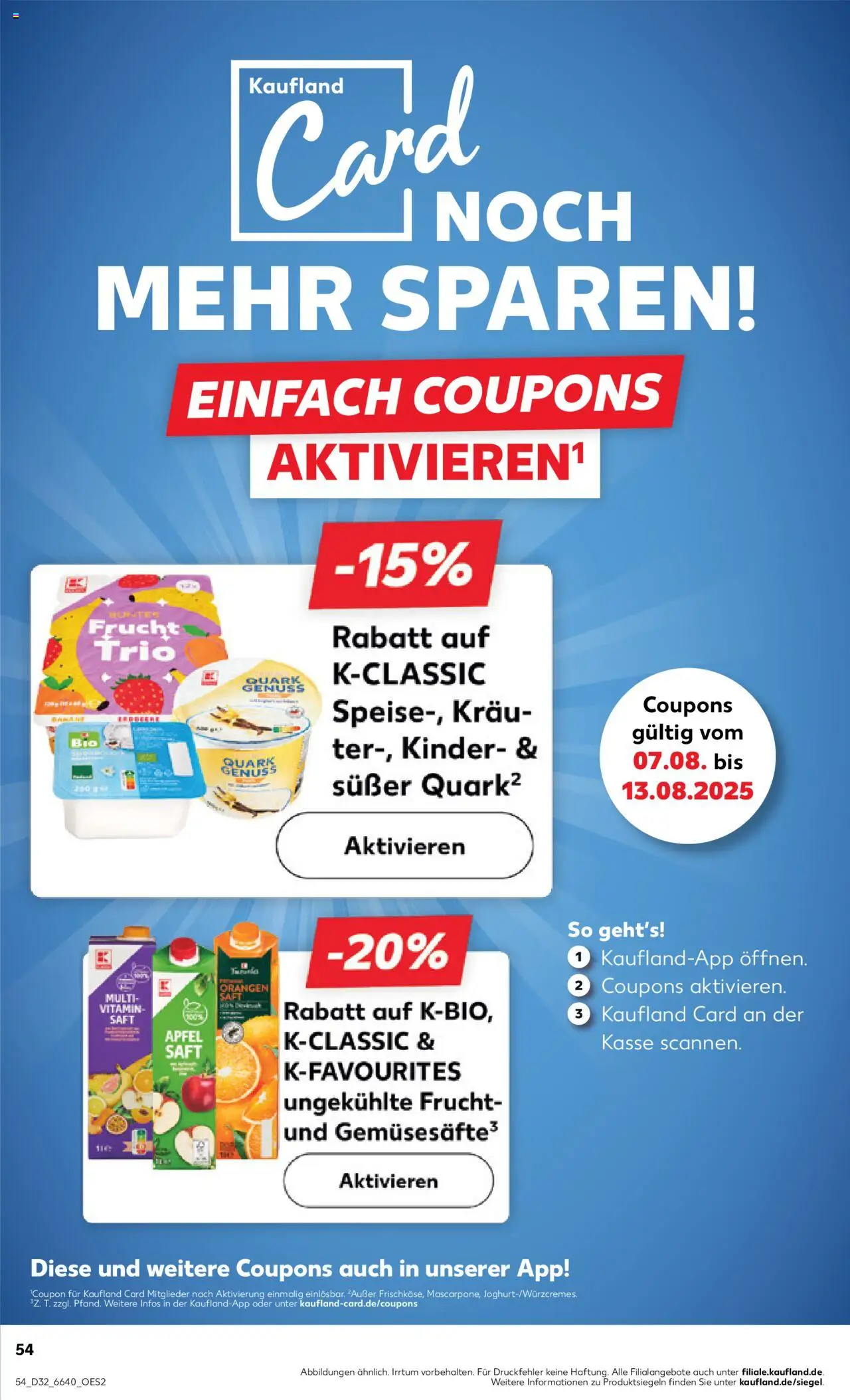 Kaufland prospekt Speyer	 - gültig ab dem 07.08.2025 | Seite: 54 | Produkte: Quark, Orangen, Apple, Saft