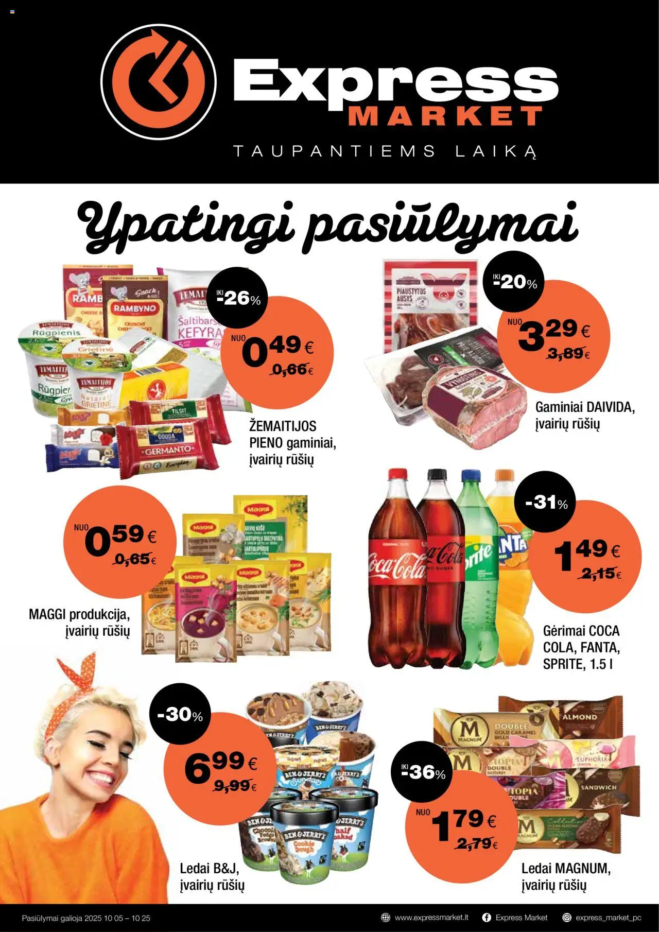 Express market akcijos nuo 05.10.2025 | Puslapis: 1 | Prekių: Ledai, Grietinė