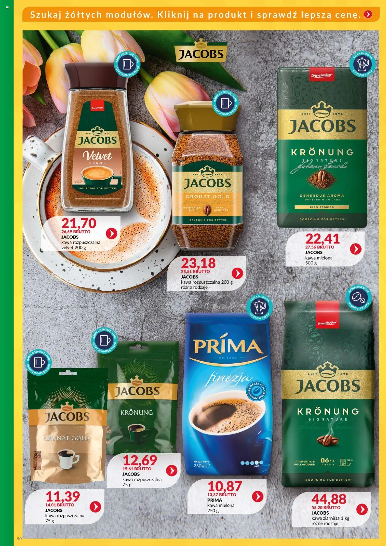 Eurocash Gazetka - Katalog Artykułów Spożywczych od 01.06.2025 | Strona: 50 | Produkty: Kawa ziarnista, Kawa rozpuszczalna, Kawa