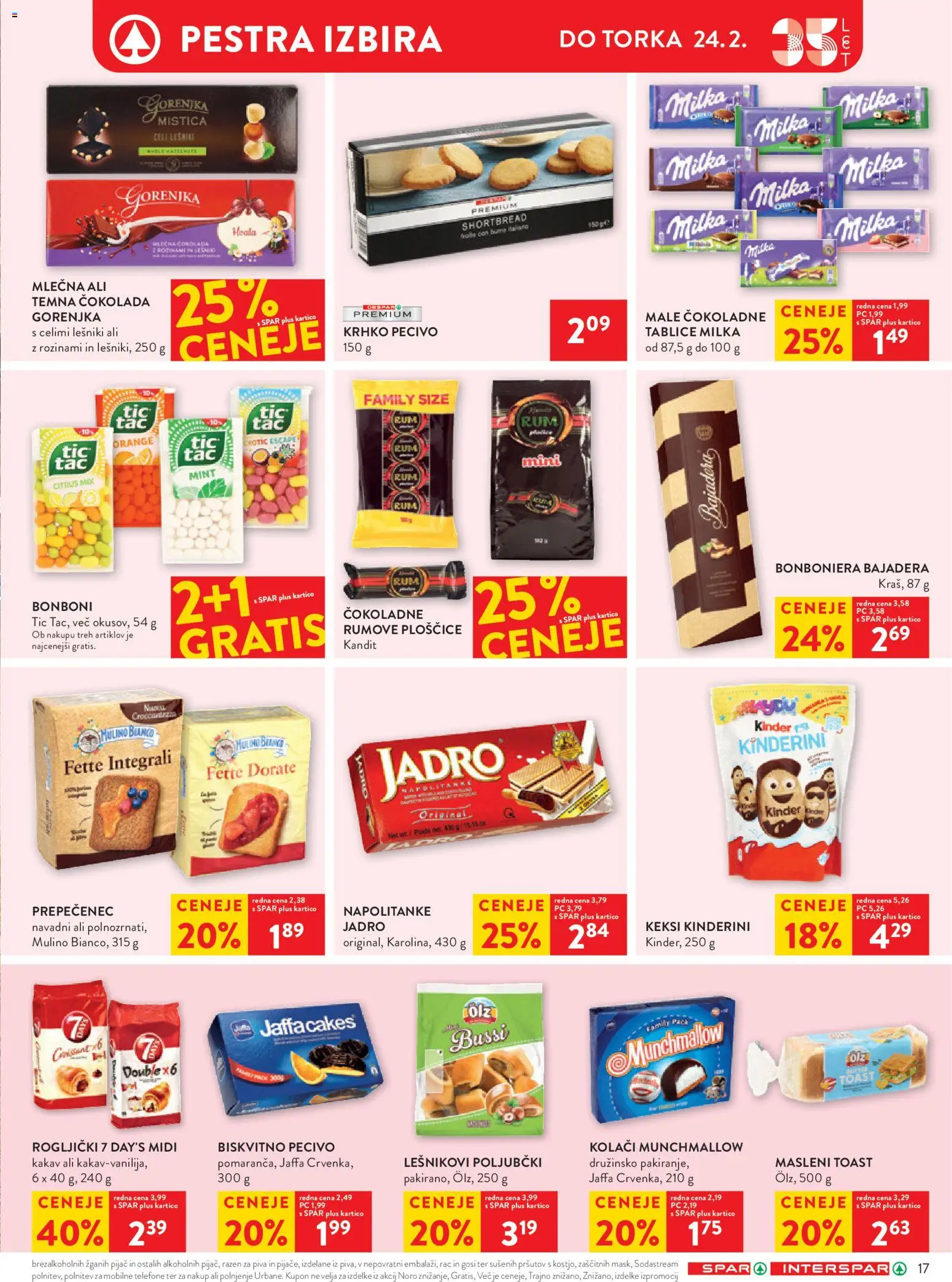Novi Spar katalog ponudbe – veljaven od 18.02.2026 | Stran: 21 | Izdelki: Bonboni, Toast, Kakav, Bonboniera