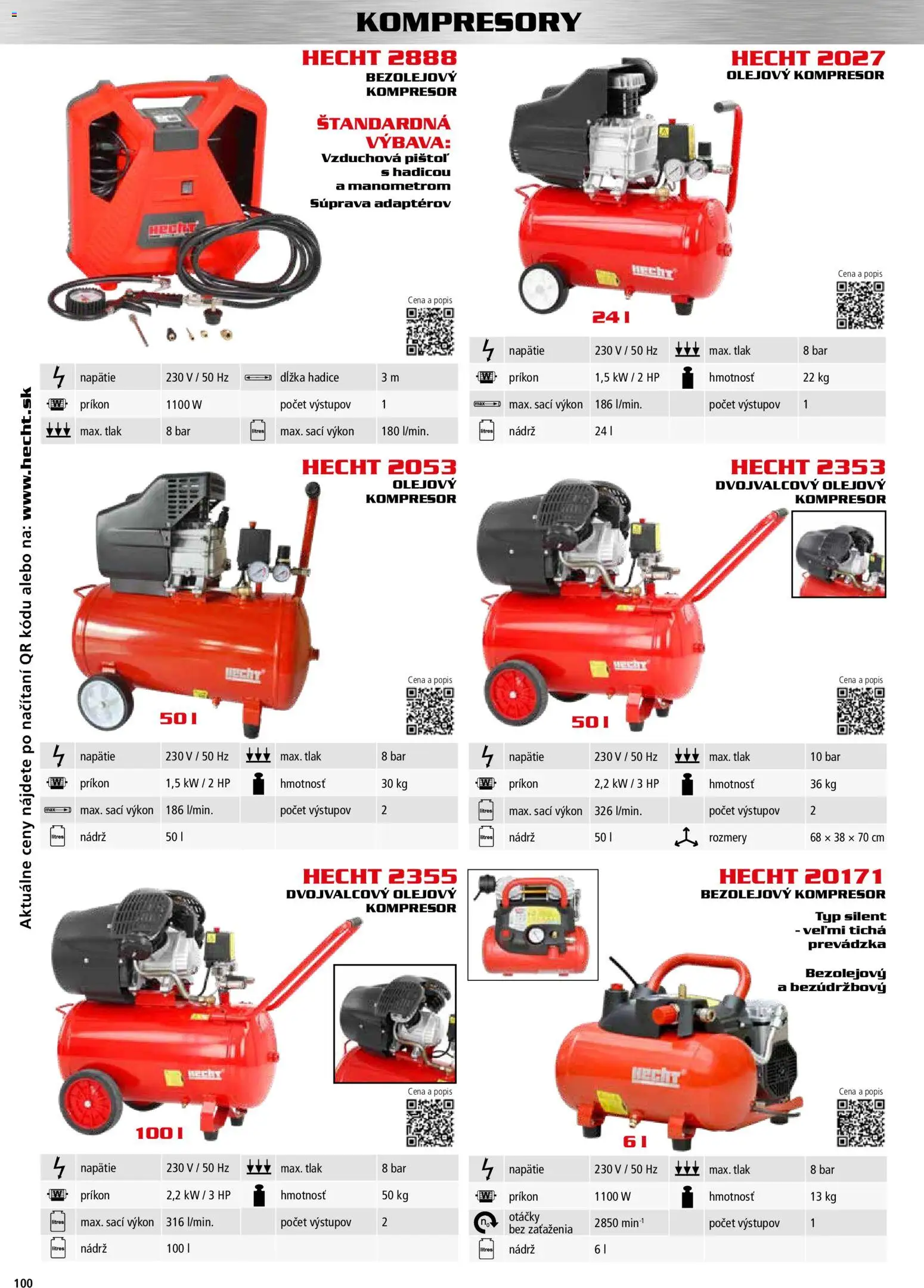Nové Hecht akcie – leták je platný od 30.10.2025 | Strana: 100 | Produkty: Kompresor