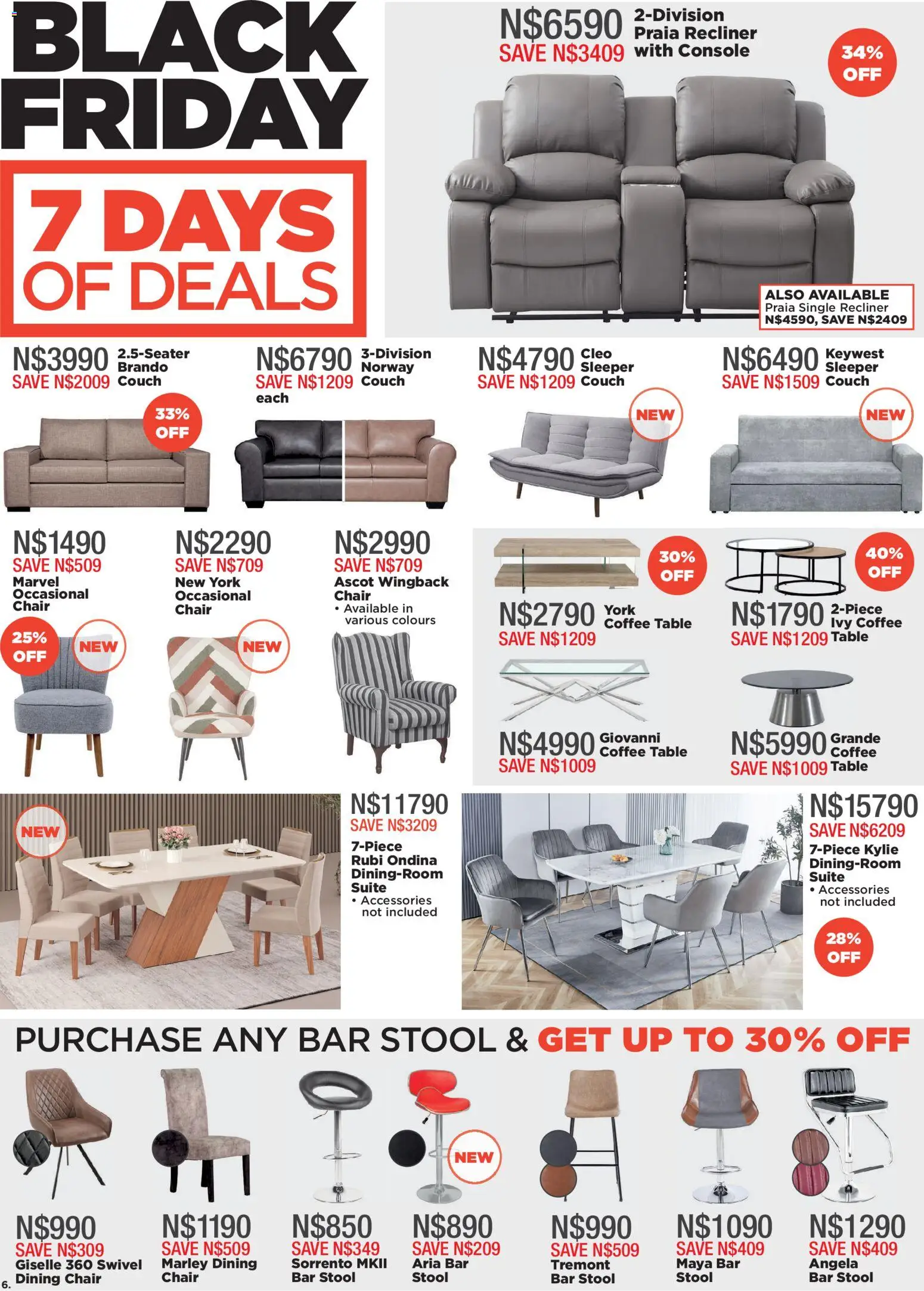 New House and Home catalogue – valid from 24.11.2025 | Page: 6 | Products: Coffee table, Chair, Coffee, Bar stool