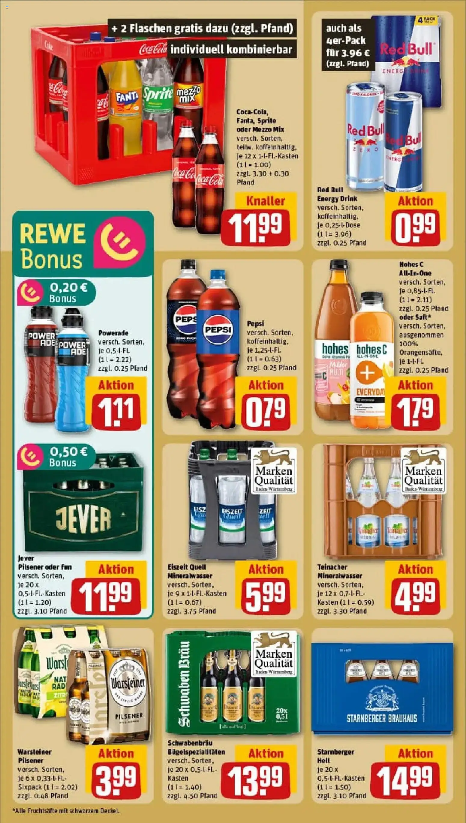 Rewe prospekt Esslingen/Stadtmitte	 – gültig ab 17.11.2025 | Seite: 16 | Produkte: Cola, Energy, Warsteiner, Powerade