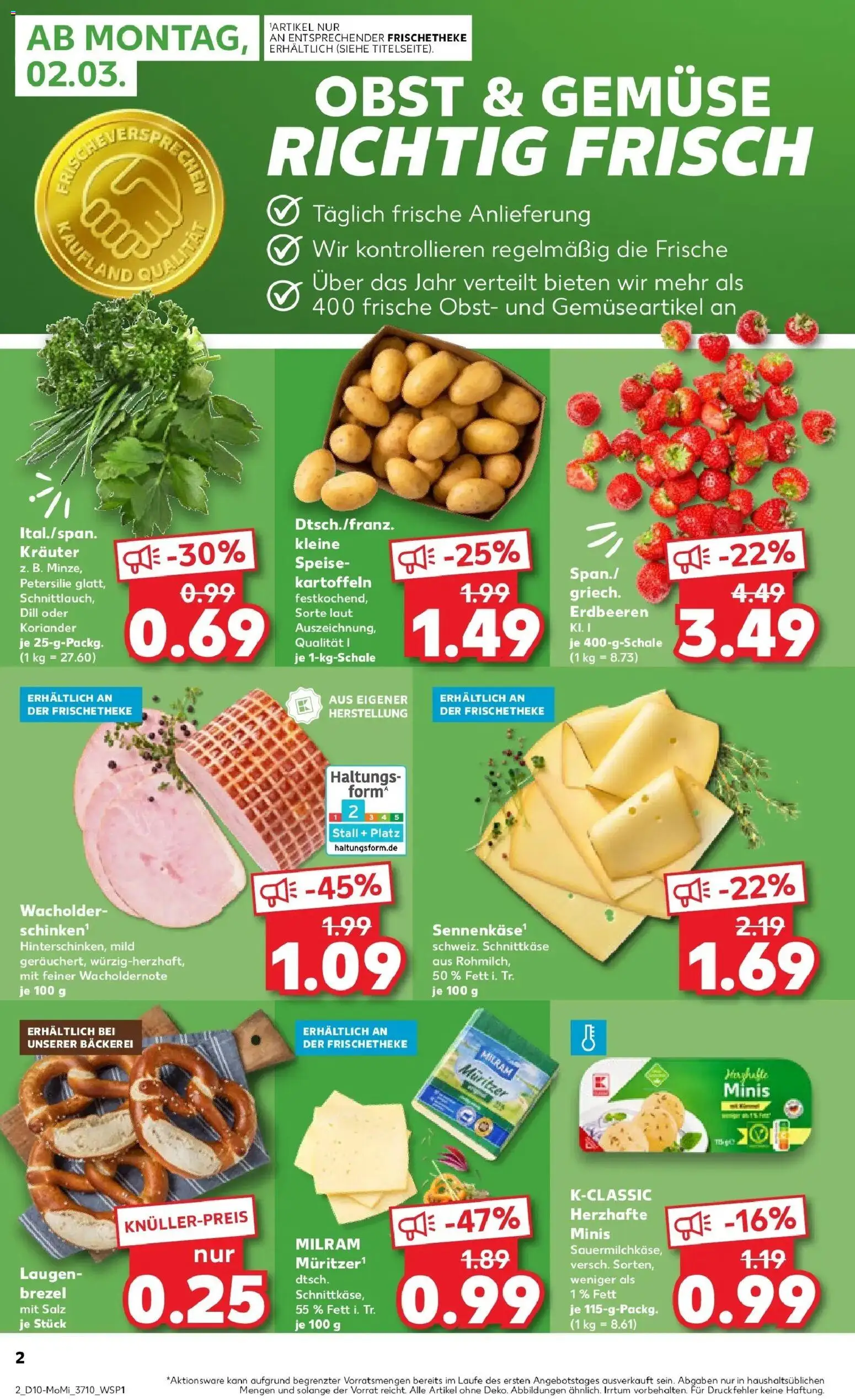 Kaufland Prospekt Berlin	 – gültig ab 02.03.2026 | Seite: 2 | Produkte: Bäckerei, Kartoffeln, Obst, Erdbeeren
