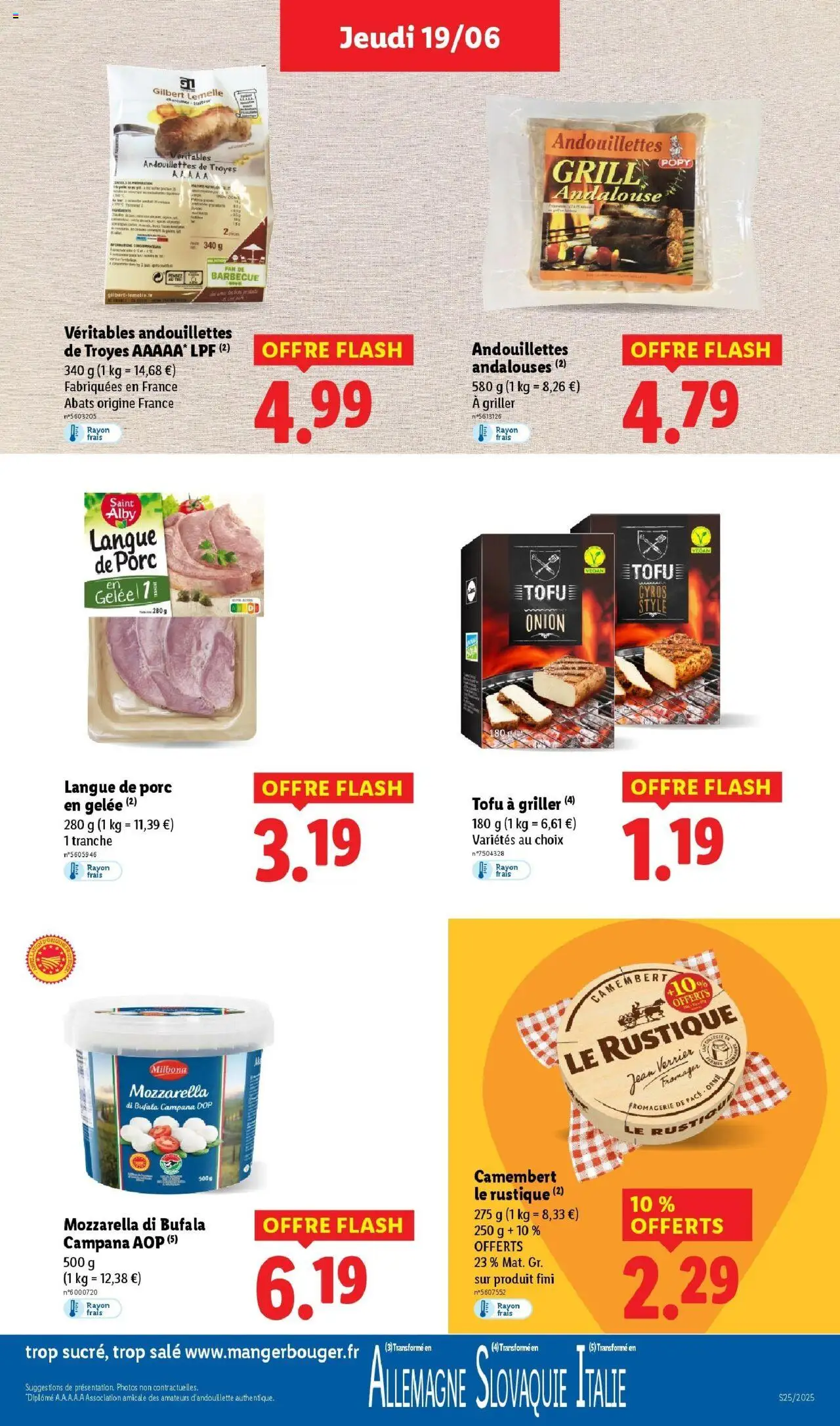  | Page: 17 | Produits: Grill, Mozzarella, Porc, Camembert