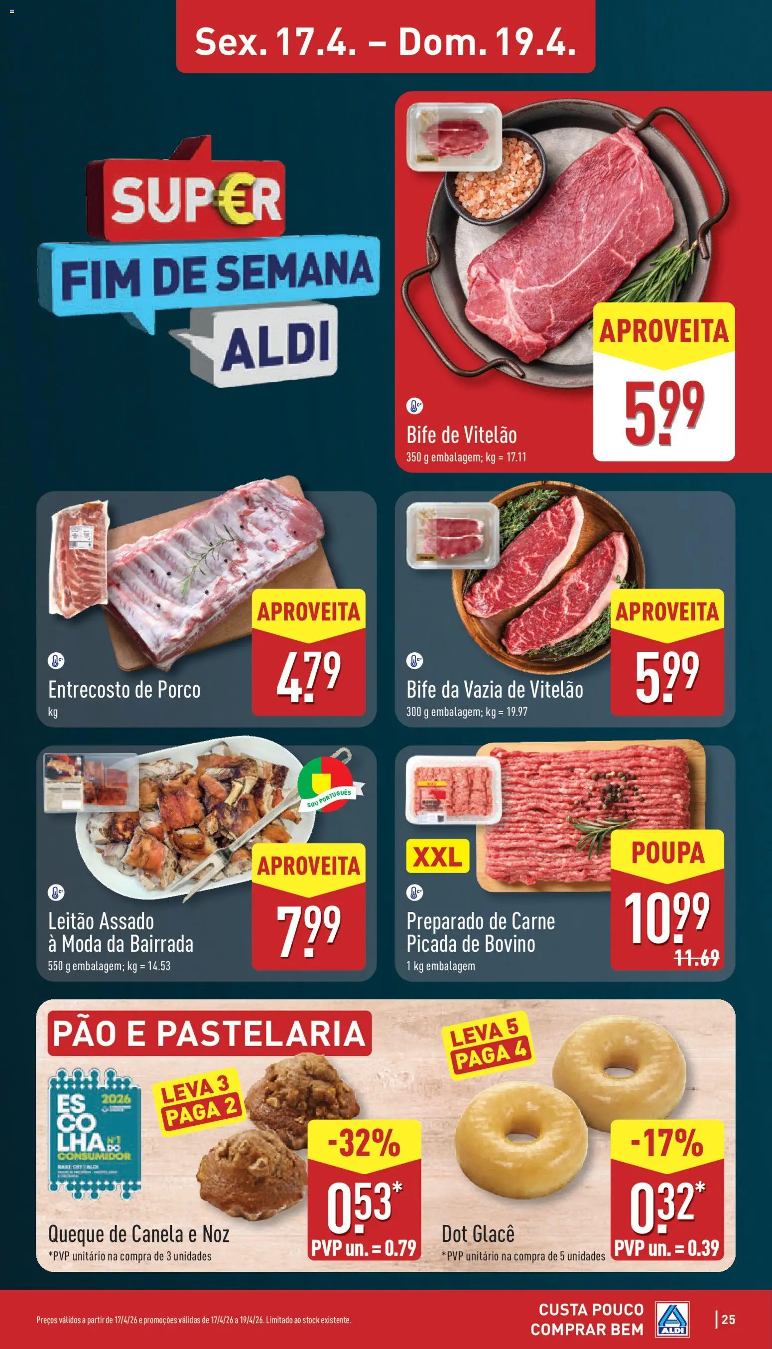 Aldi folheto │ válido de 13.04.2026 | Página: 25 | Produtos: Canela, Pão, Carne