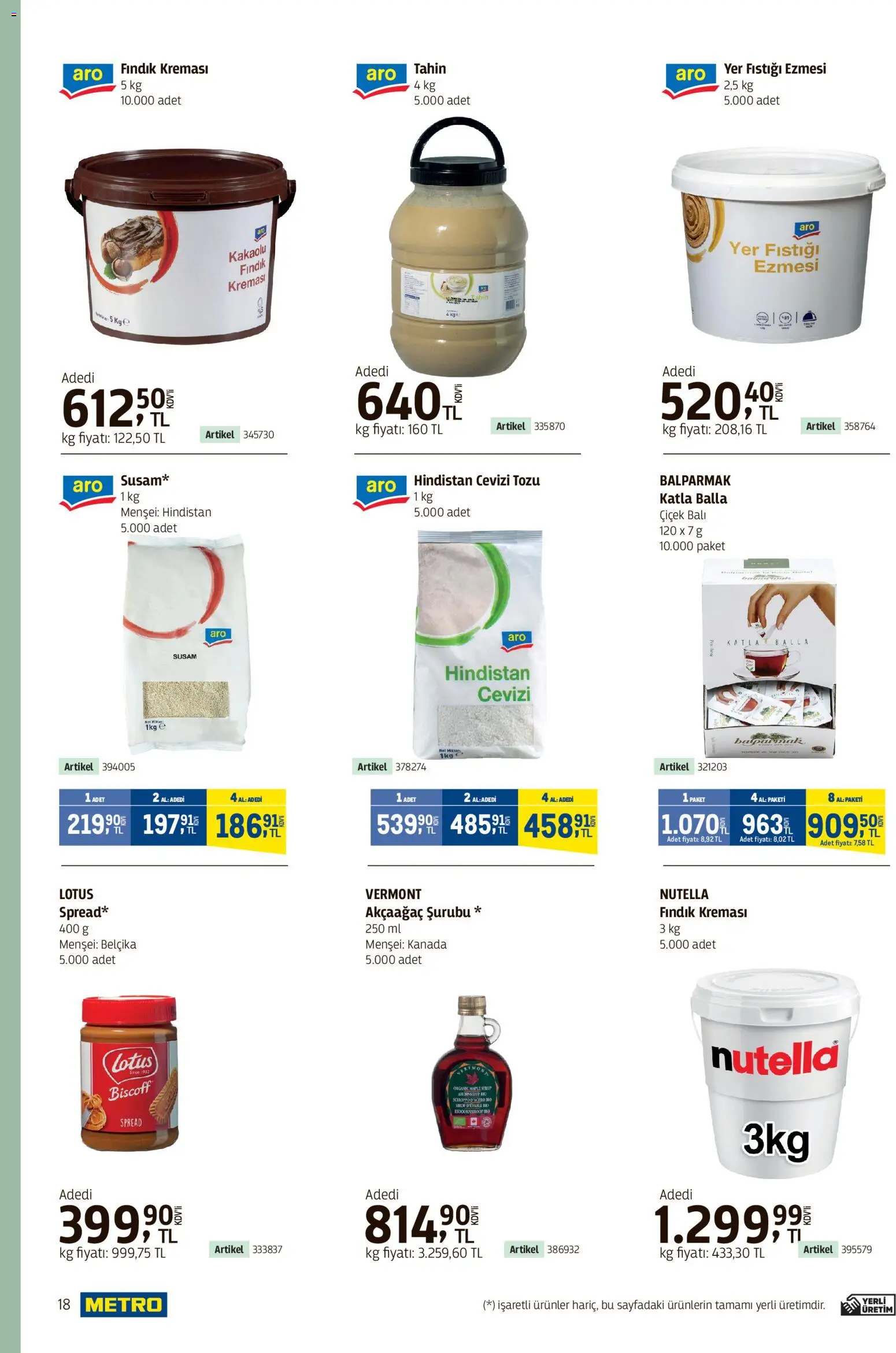 Metro - Kafeler & Pastaneler Kataloğu - 15.04.2026 tarihinden itibaren geçerlidir | Sayfa: 18 | Ürünler: Hindistan Cevizi, Fındık, Yer fıstığı