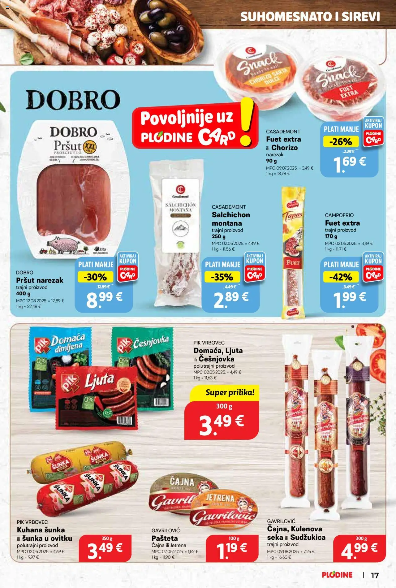Plodine katalog | vrijedi od 10.09.2025 | Stranica: 17 | Proizvodi: Šunka, Narezak, Pašteta, Pik Vrbovec