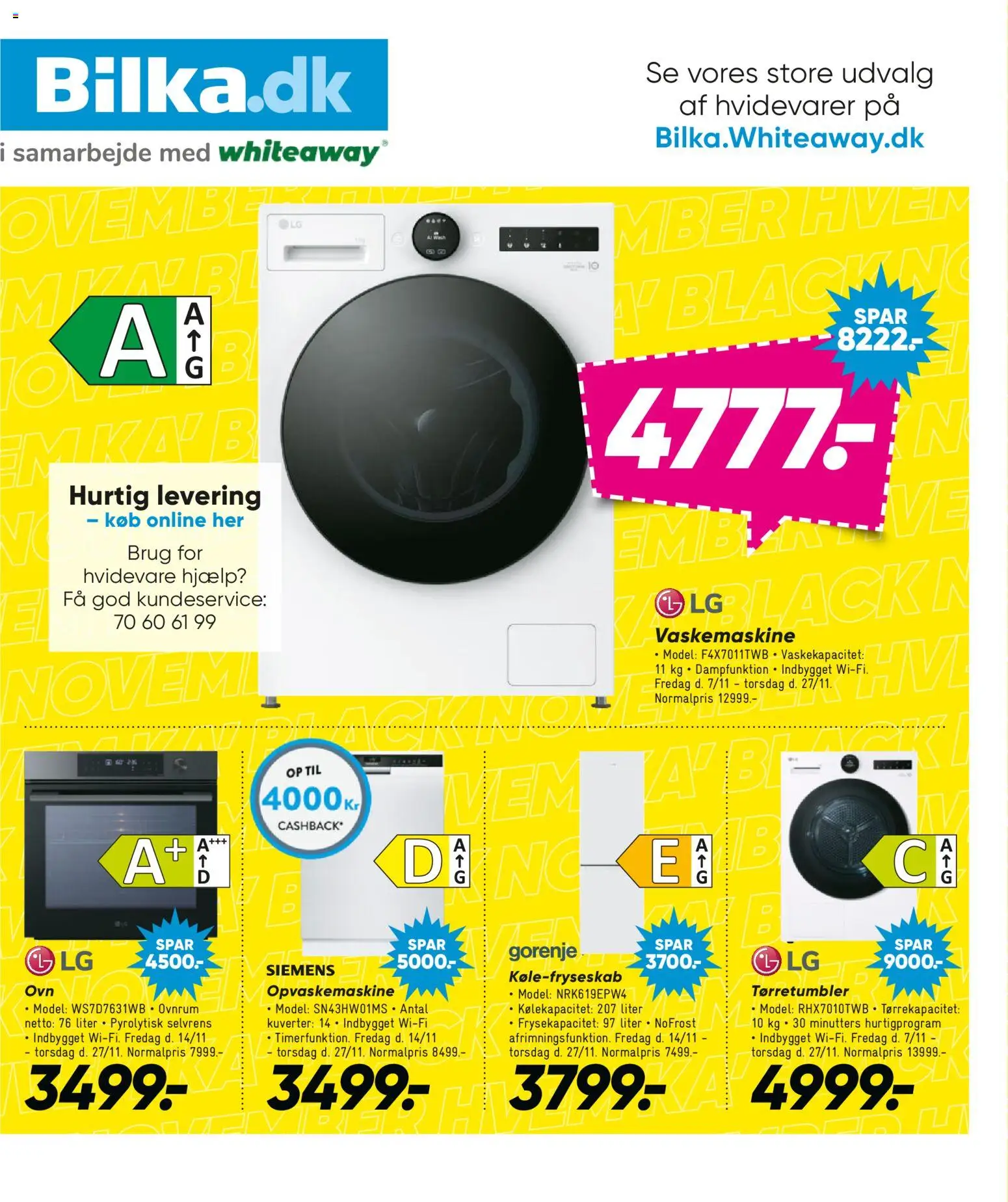 Bilka tilbudsavis – gyldig fra 14.11.2025 | Side: 22 | Produkter: Vaskemaskine, Tørretumbler, Opvaskemaskine