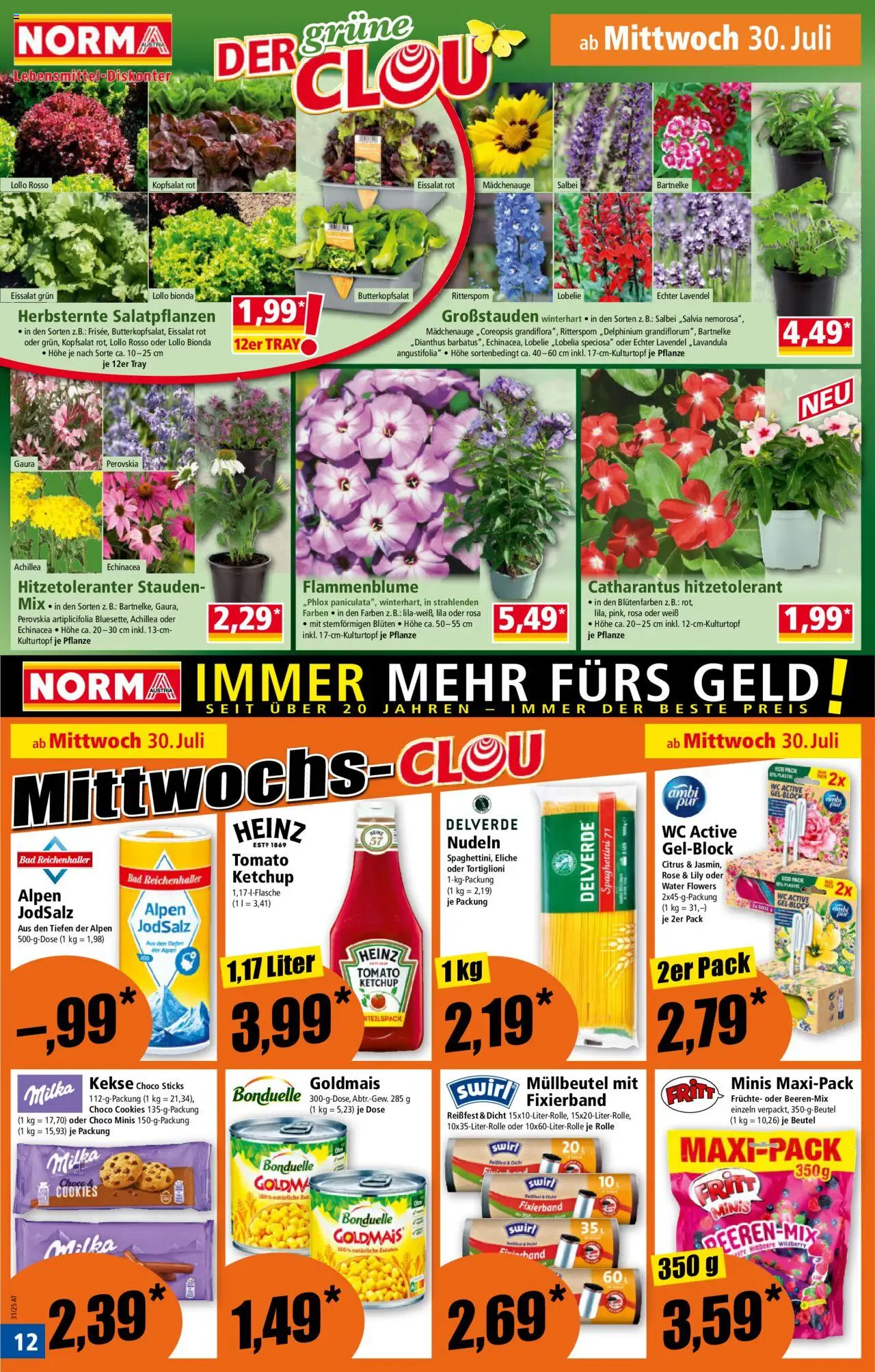 Norma Flugblatt gültig ab 28.07.2025 | Seite: 12 | Produkte: Ketchup, Kekse, Bad, Nudeln