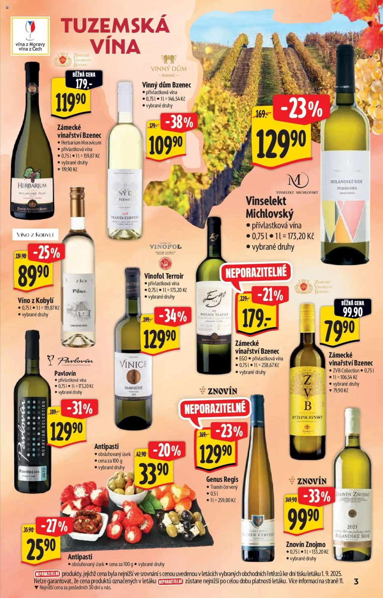 Albert katalog - Hypermarket od 10.09.2025 | Strana: 3 | Produkty: Víno, Tramín červený