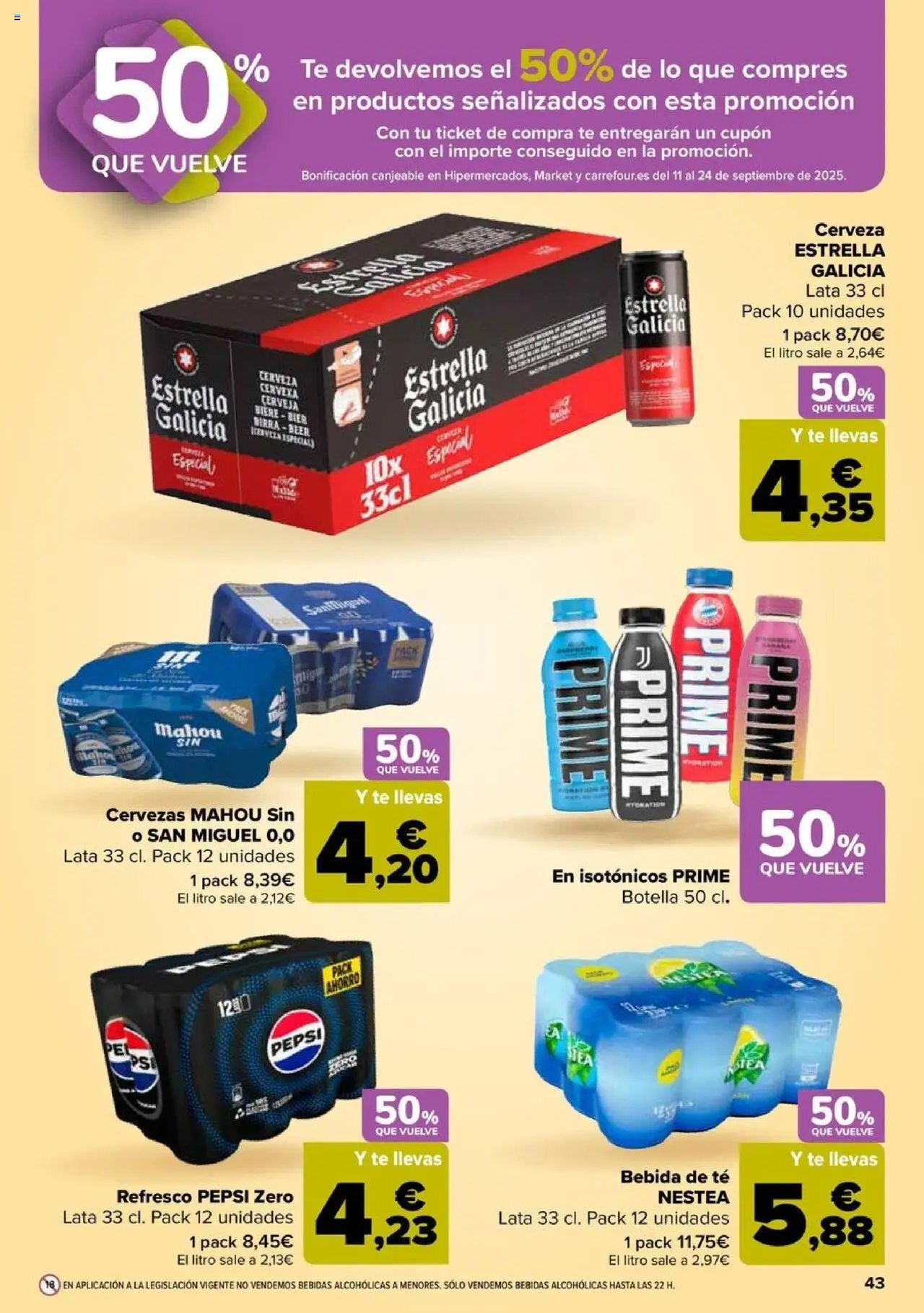 Carrefour folleto │ válido desde el 26.08.2025 | Página: 43 | Productos: Cerveza, Té