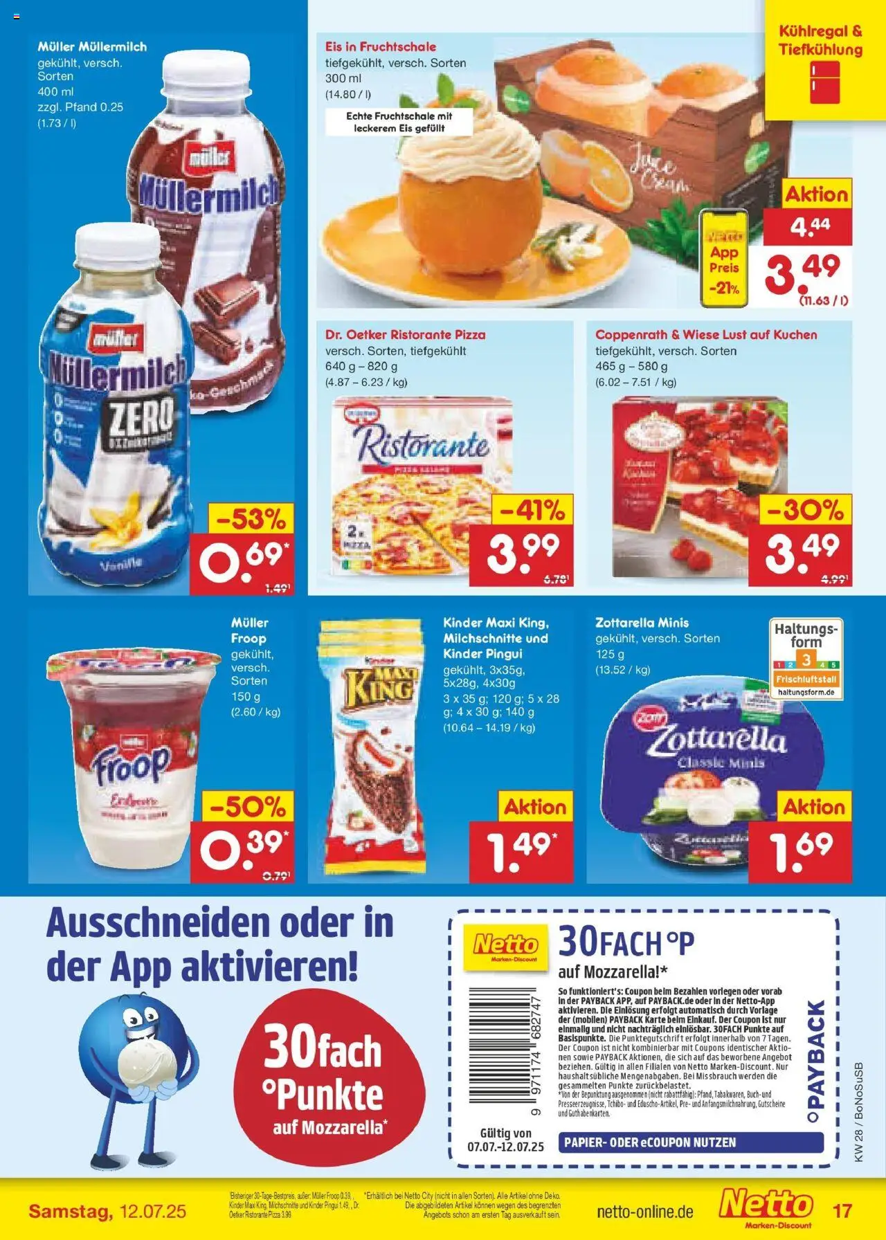 Netto Marken-Discount prospekt Herne	 - gültig ab dem 07.07.2025 | Seite: 19 | Produkte: Froop, Müllermilch, Pizza, Eis