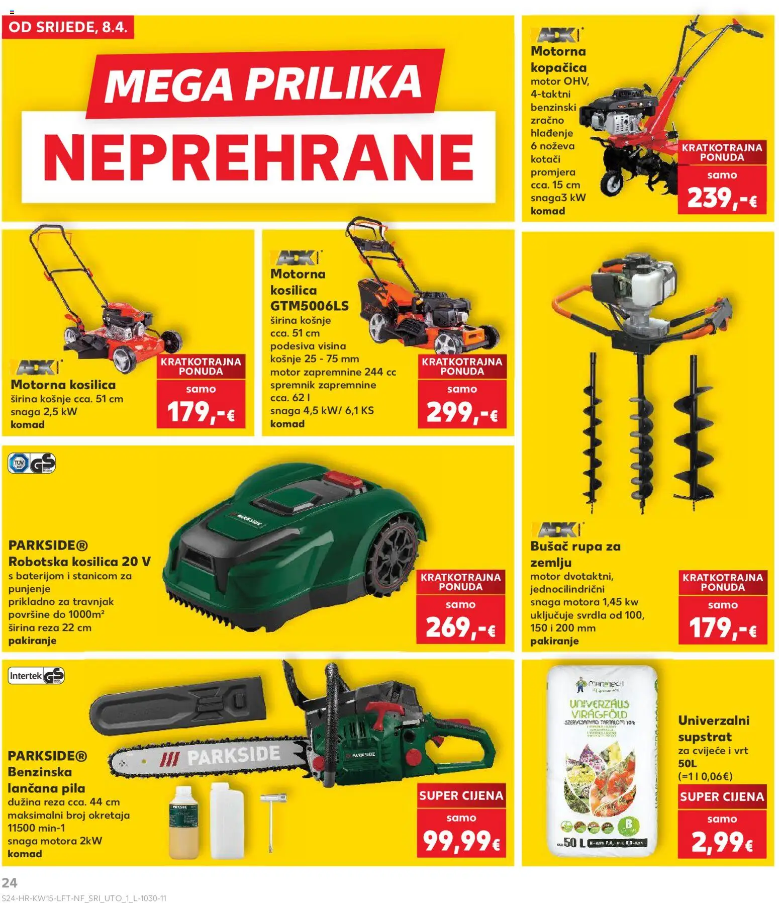 Kaufland katalog | vrijedi od 08.04.2026 | Stranica: 24 | Proizvodi: Cvijeće, Kosilica, Pila, Parkside