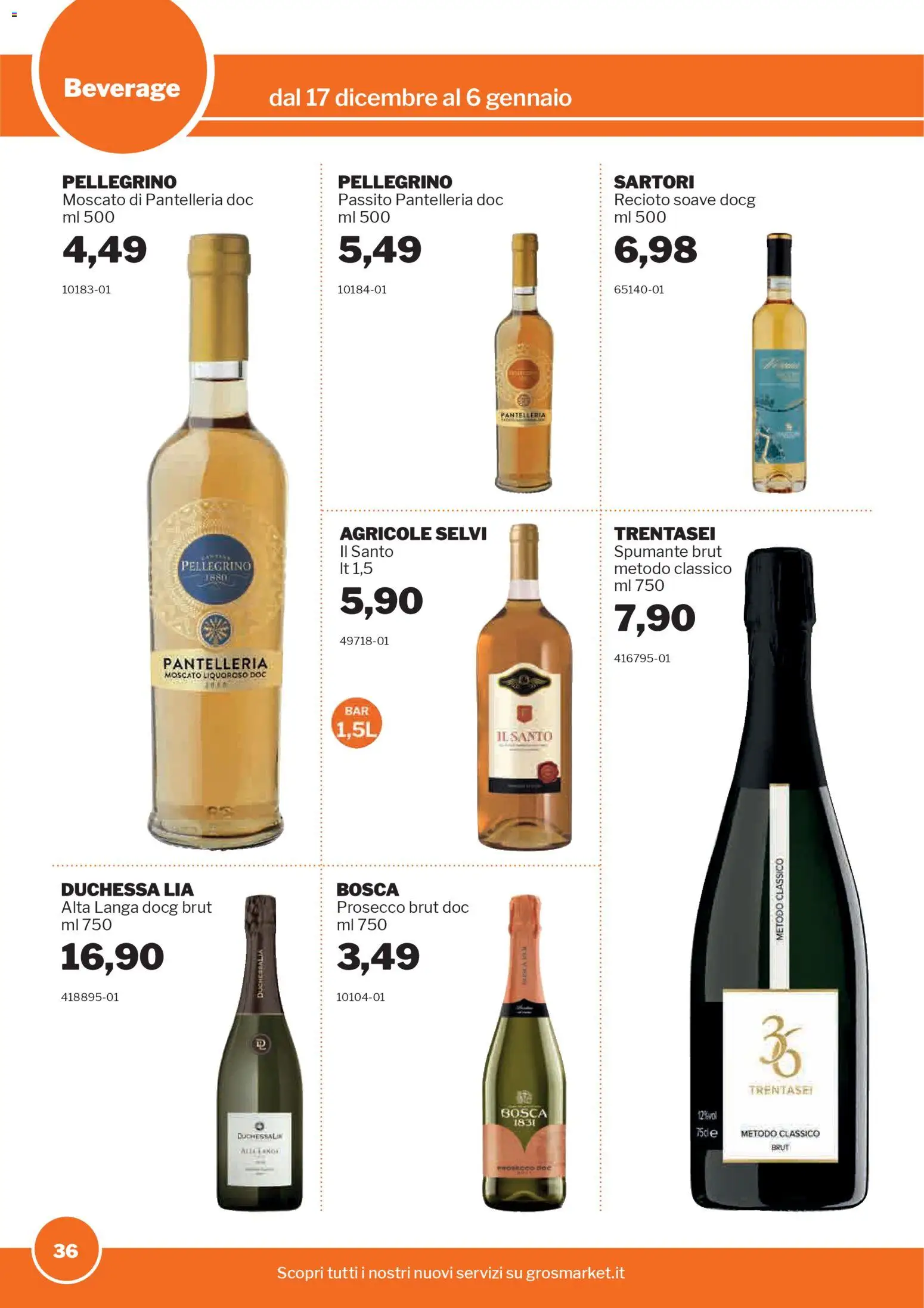 Volantino Sogegross del 17.12.2025 | Pagina: 36 | Prodotti: Prosecco, Spumante