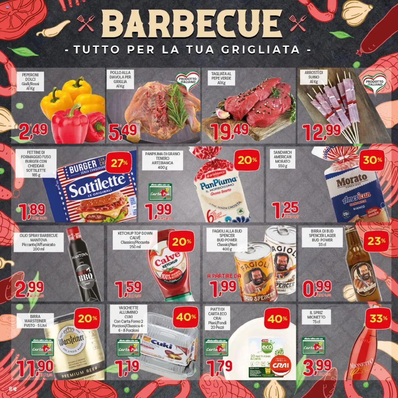 Volantino CRAI del 07.08.2025 | Pagina: 10 | Prodotti: Pollo, Suino, Formaggio, Vaschette