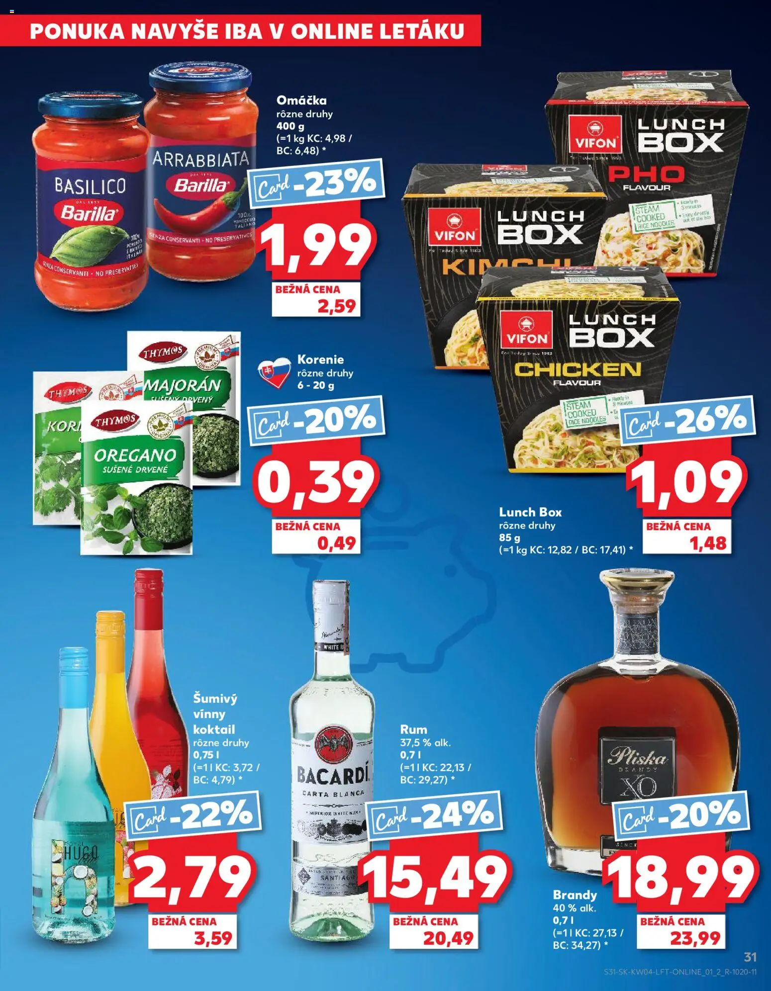 Nové Kaufland akcie – leták je platný od 22.01.2026 | Strana: 31 | Produkty: Brandy, Korenie, Rum, Majorán