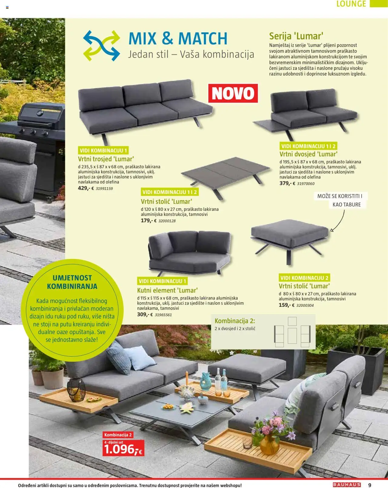 Bauhaus katalog | vrijedi od 06.10.2025 | Stranica: 9 | Proizvodi: Stolić, Vrtni stolić, Tabure, Dvosjed