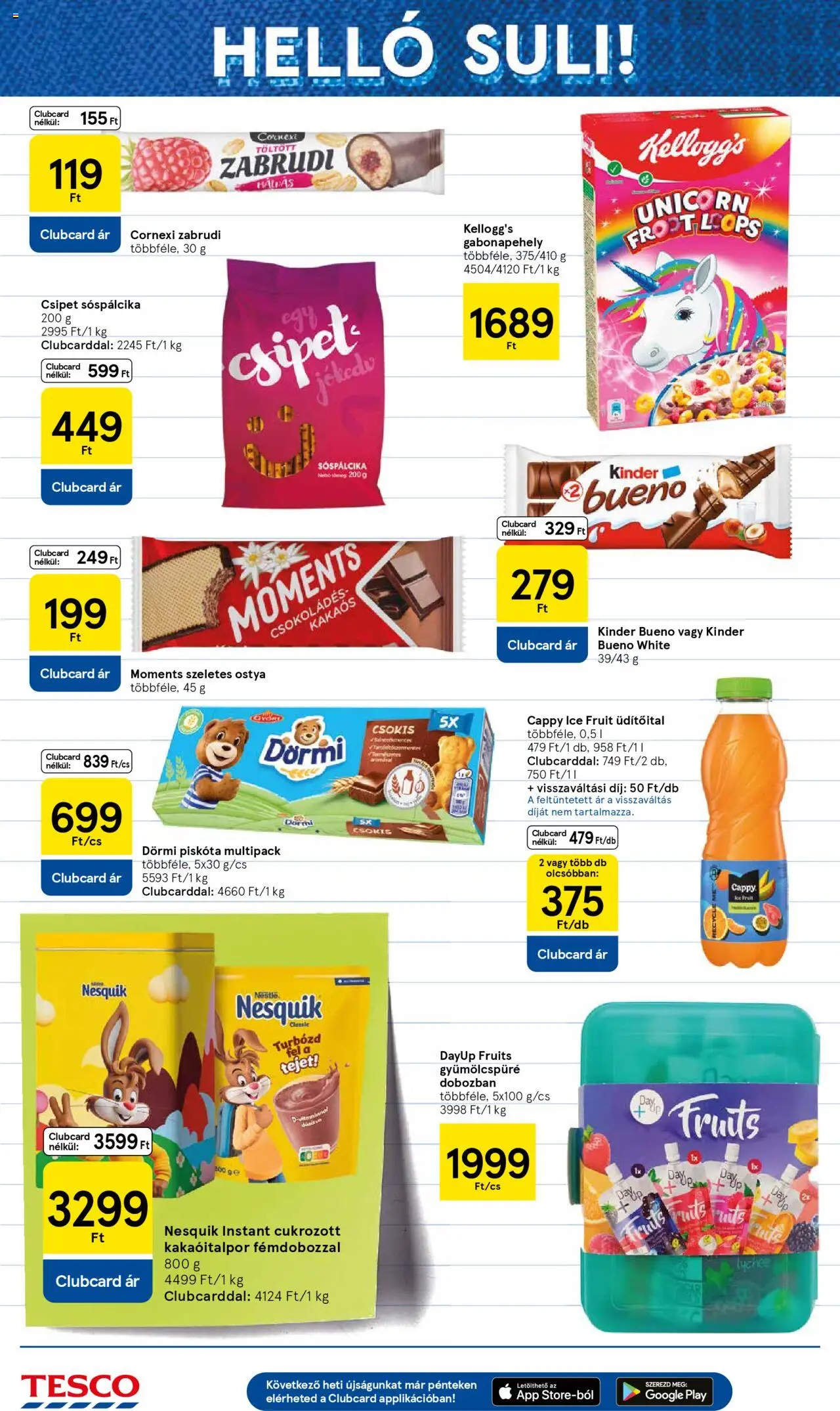 Tesco akciós ujság - amely érvényes a következő dátumtól: 28.08.2025 | Oldal: 12 | Termékek: Piskóta, Gabonapehely, Nesquik