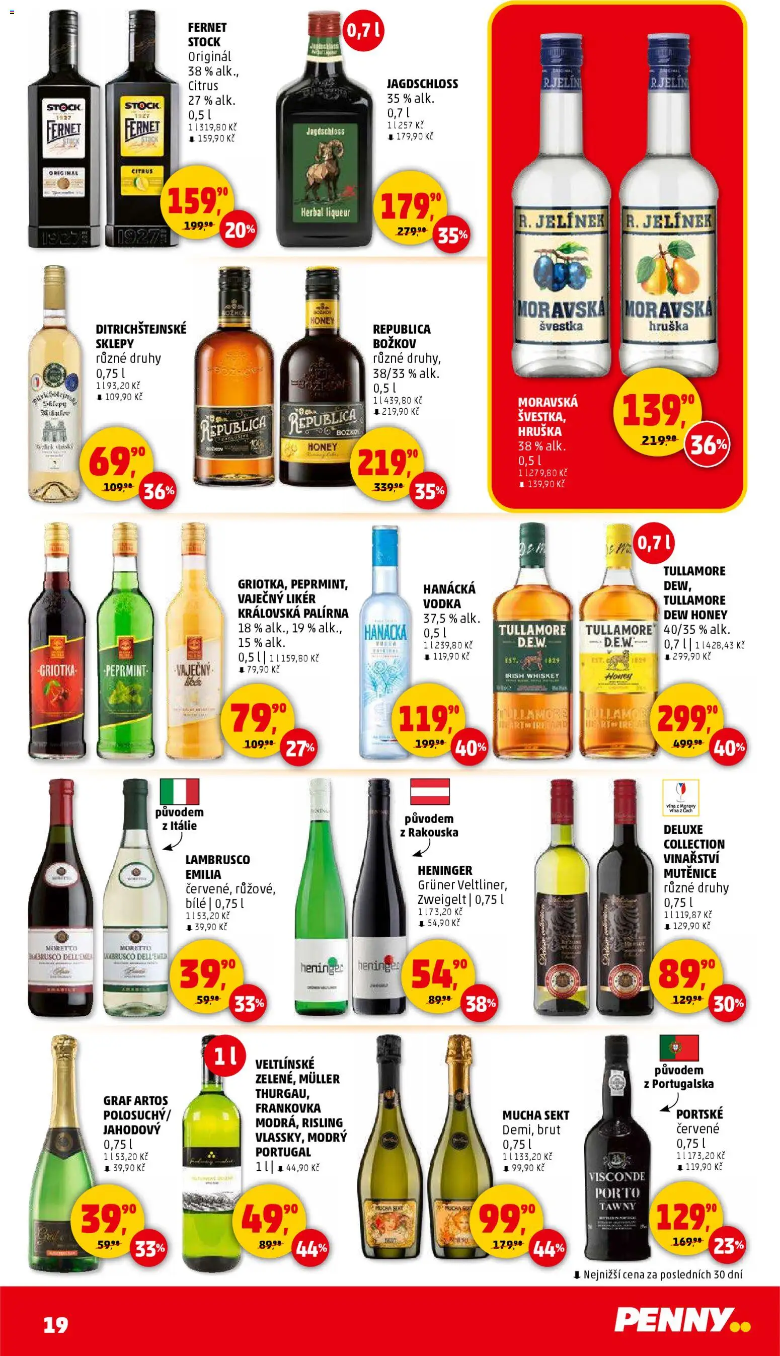 Penny Market leták - Čtvrtečník od 30.10.2025 | Strana: 19 | Produkty: Lambrusco, Vodka, Whisky, Deluxe
