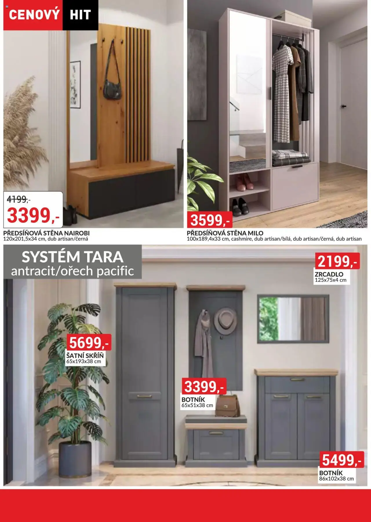 BAUMAX leták - Bydlení na míru od 01.10.2025 | Strana: 55 | Produkty: Předsíňová stěna, Šatní skříň, Zrcadlo, Botník
