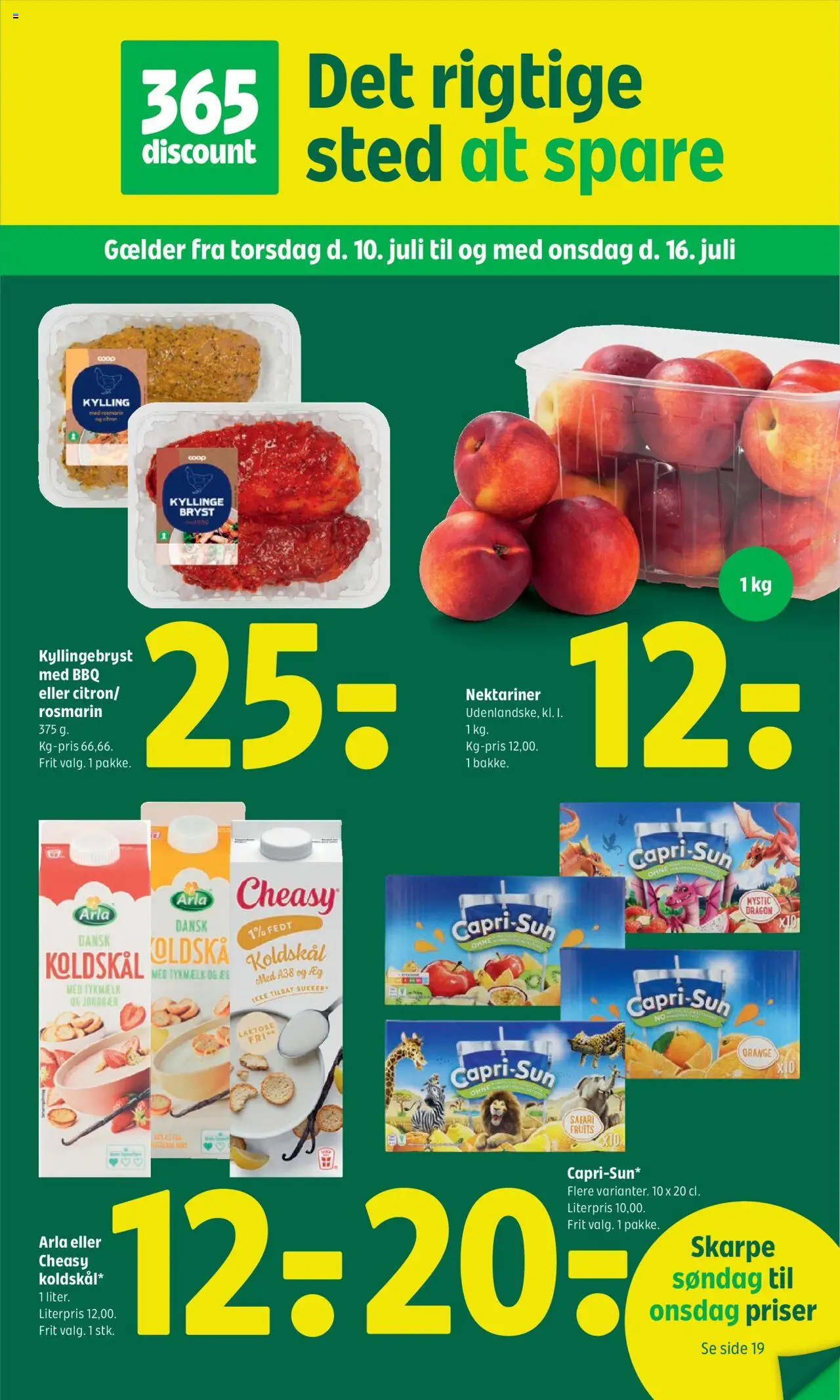 Coop 365 Tilbudsavis gyldig fra 10.07.2025 | Side: 1 | Produkter: Æg, Jordbær, Koldskål, Nektariner