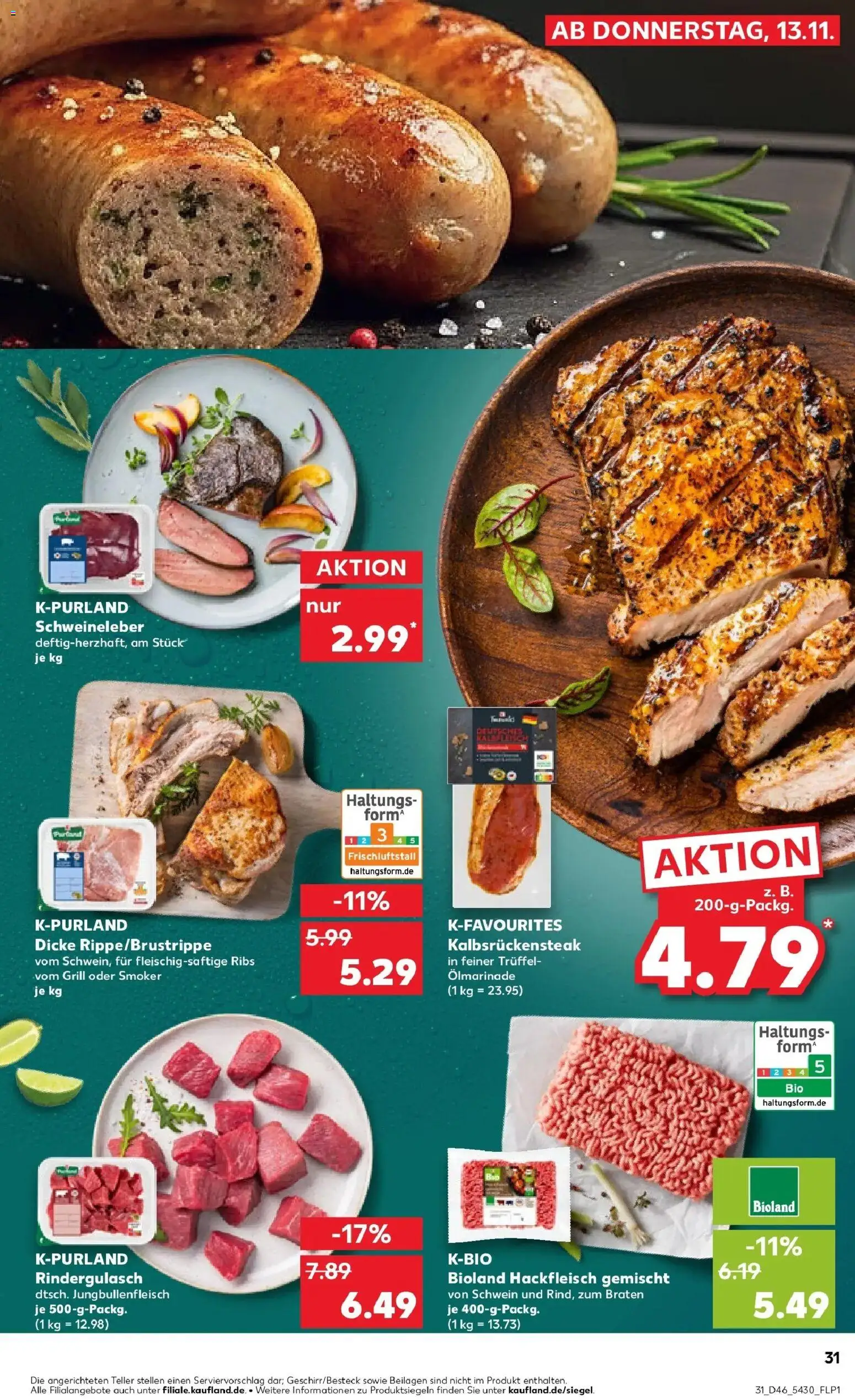 Kaufland prospekt Aalen	 – gültig ab 13.11.2025 | Seite: 31 | Produkte: Grill, Rindergulasch, Steak, Hackfleisch