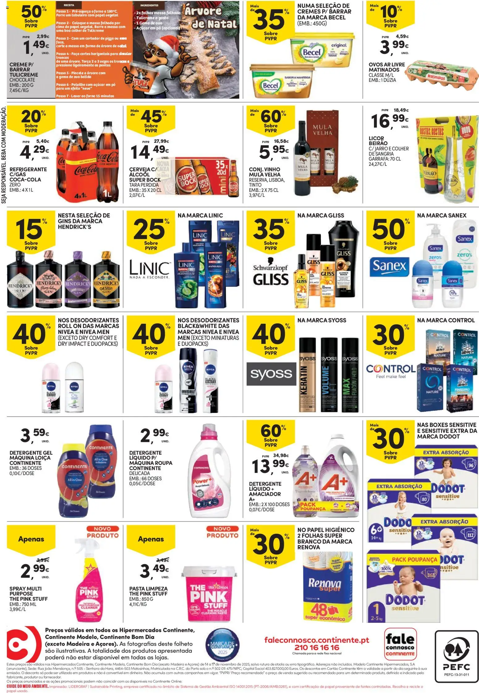 Continente - Fim de Semana │ válido de 14.11.2025 | Página: 4 | Produtos: Faca, Ovos, Pizza, Vinho