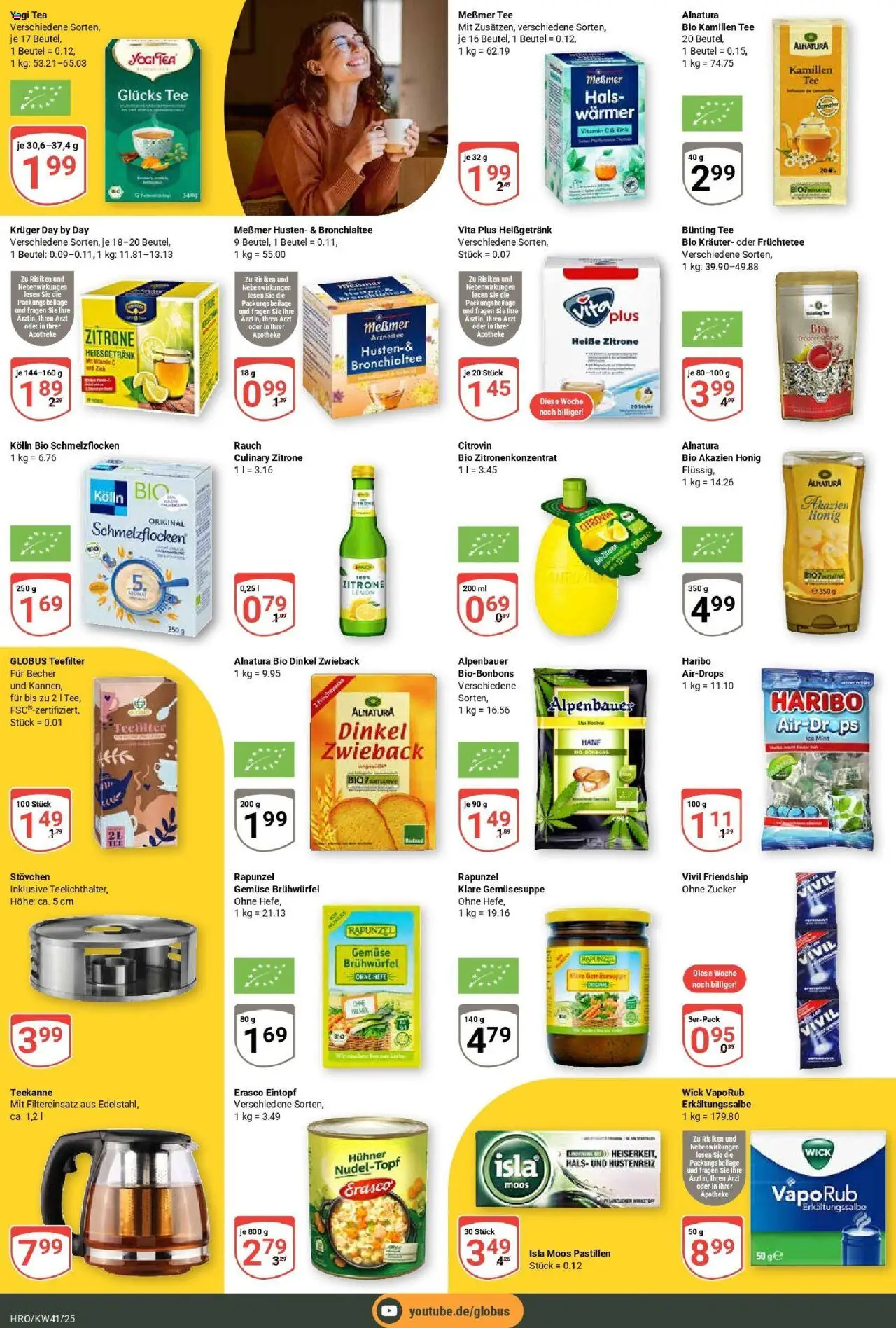 Globus prospekt Rostock	 – gültig ab 06.10.2025 | Seite: 20 | Produkte: Kolln, Zitrone, Teekanne, Erasco