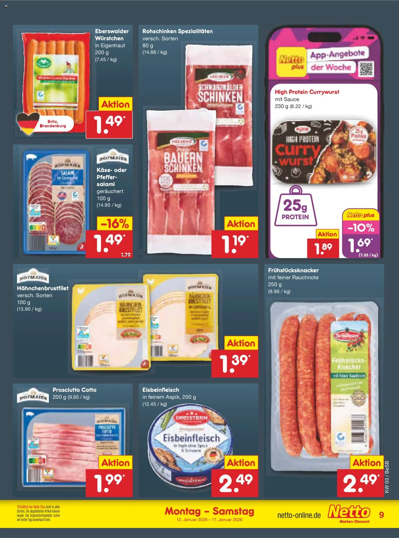 Netto Marken-Discount Prospekt 	 – gültig ab 12.01.2026 | Seite: 9 | Produkte: Käse, Pfeffer, Wurst, Schinken