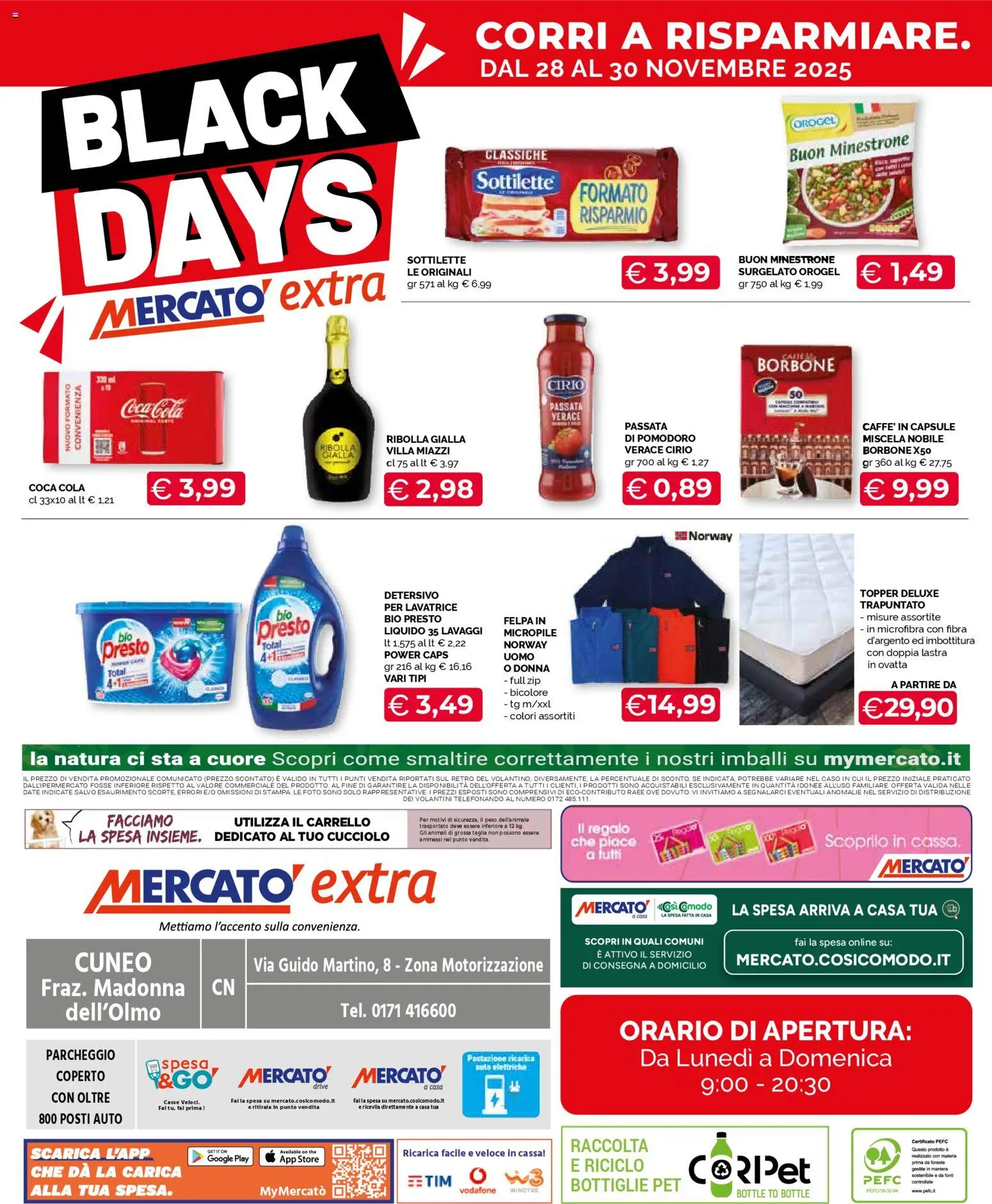 Volantino Mercatò del 24.11.2025 | Pagina: 20 | Prodotti: Felpa, Pomodoro, The, Coca Cola