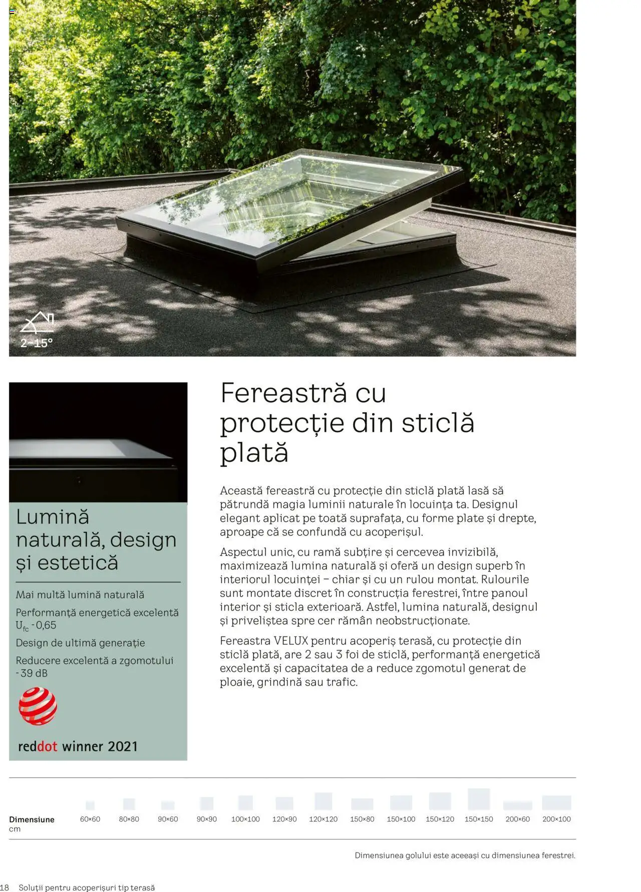 Velux catalog - Ferestre pentru acoperiș terasă – valabil de la 25.02.2025 | Pagină: 18 | Produse: Tavuk suyu, Fereastră
