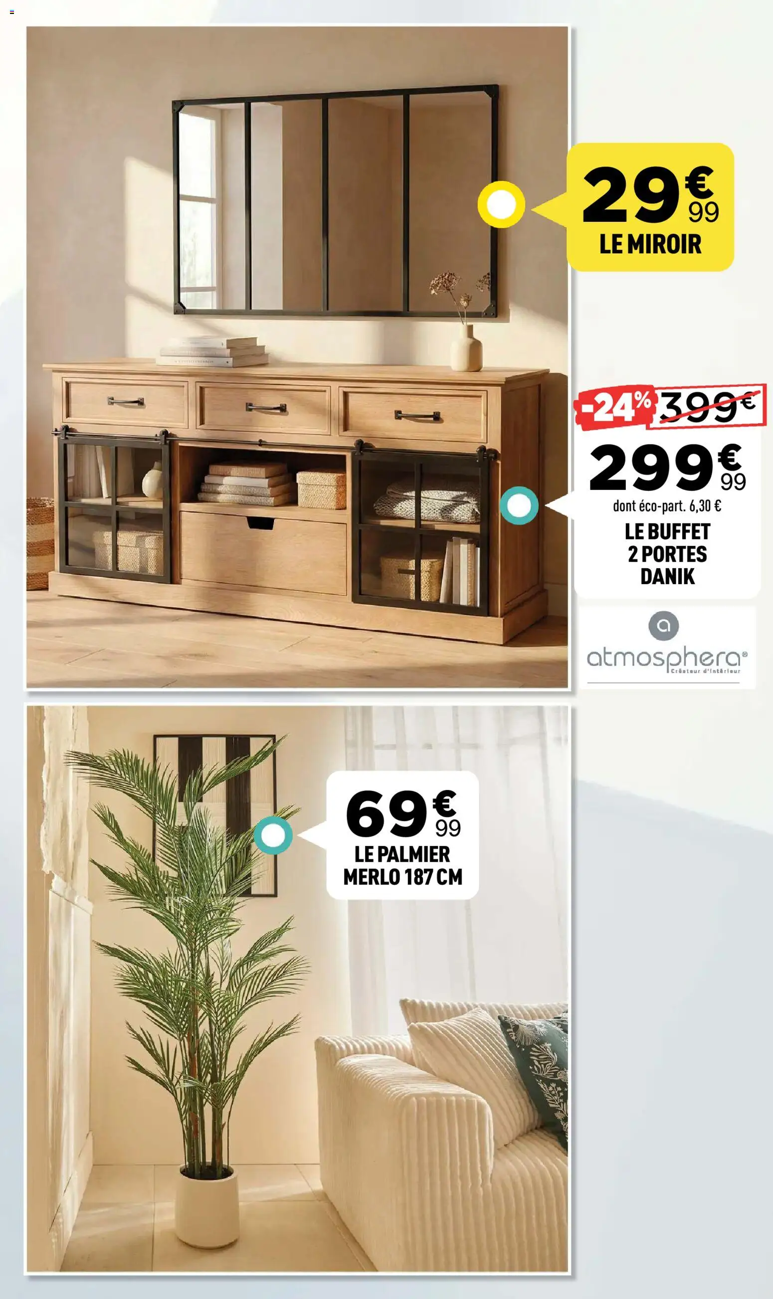 {H1} | Page: 7 | Produits: Buffet, Portes, Palmier, Miroir