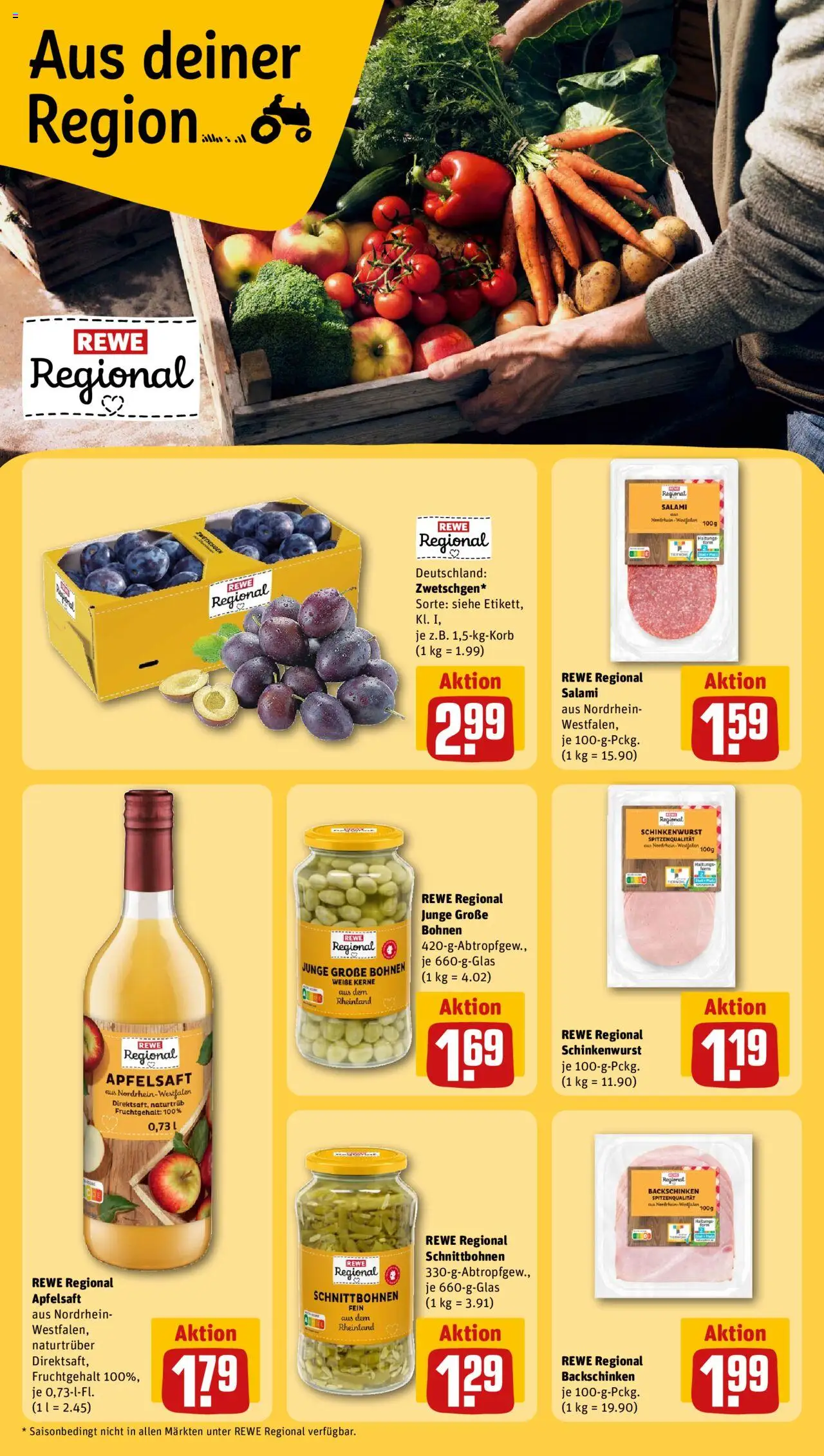 Rewe ihr Kaufpark Prospekt 	 - gültig ab dem 18.08.2025 | Seite: 25 | Produkte: Zwetschgen, Apfelsaft, Salami
