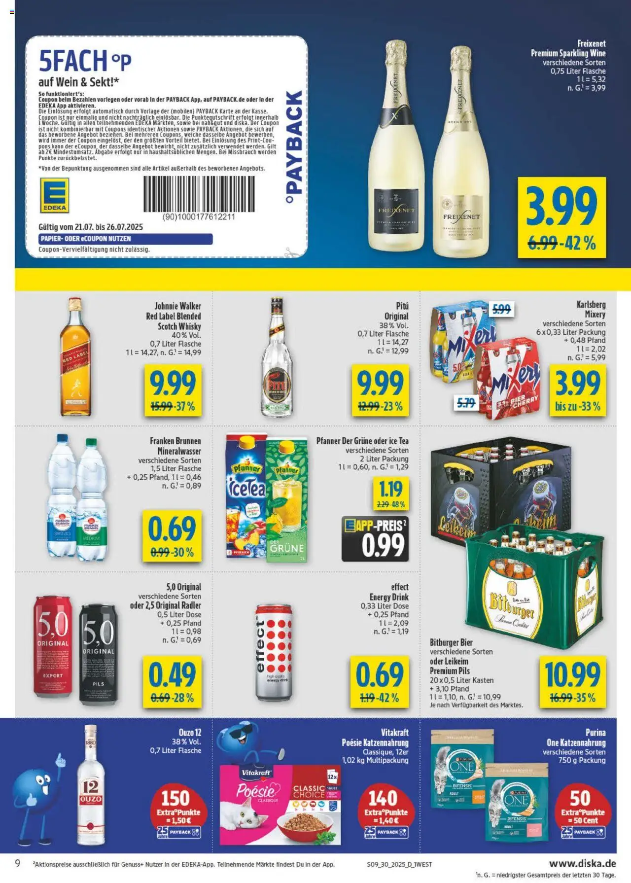 Diska - Bayern - gültig ab dem 21.07.2025 | Seite: 9 | Produkte: Energy, Bier, Mixery, Johnnie walker