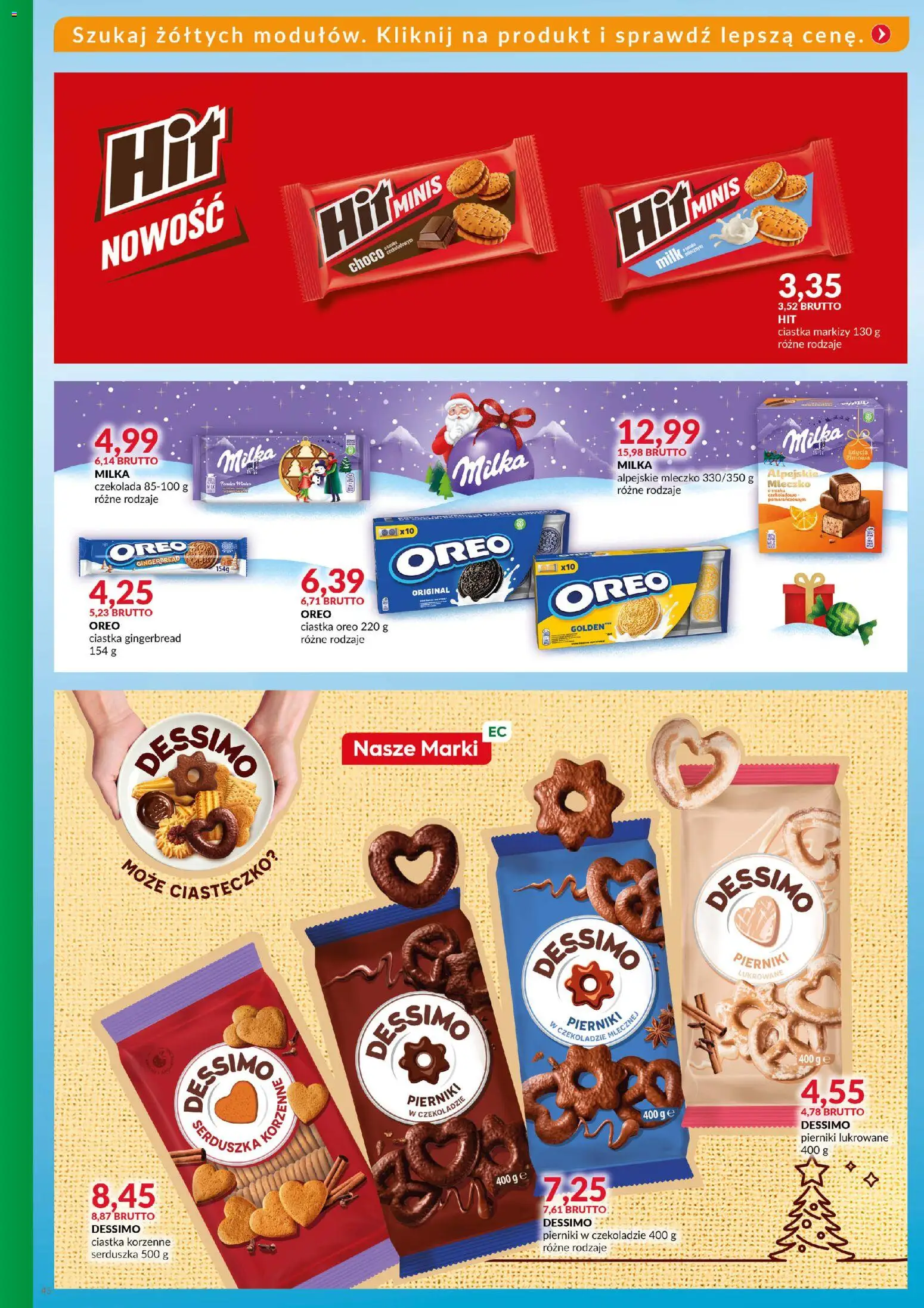 Eurocash Gazetka - Katalog Artykułów Spożywczych od 16.11.2025 | Strona: 44 | Produkty: Pierniki, Pierniki w czekoladzie, Ciastka Oreo, Czekolada