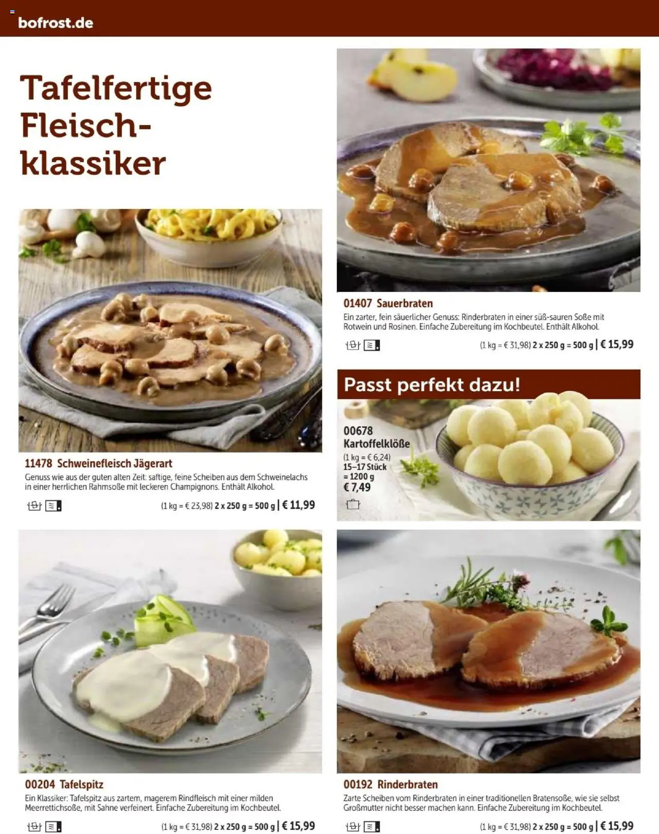 Bofrost Katalog – gültig ab 07.09.2025 | Seite: 84 | Produkte: Tafelspitz, Rotwein, Soße, Rindfleisch