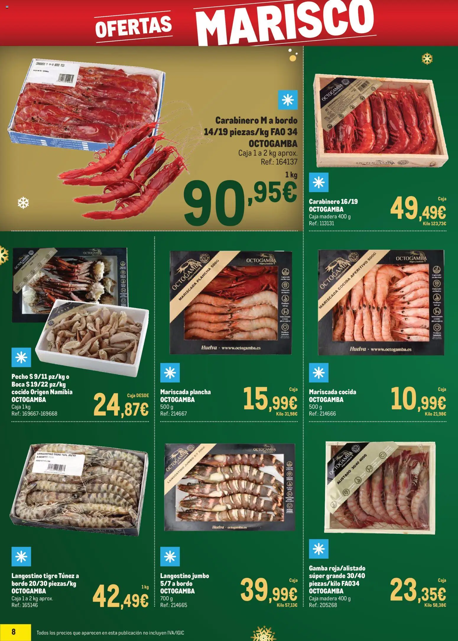 Makro - Precios Centro │ válido desde el 24.11.2025 | Página: 8 | Productos: Plancha, Caja, Langostino, Gamba